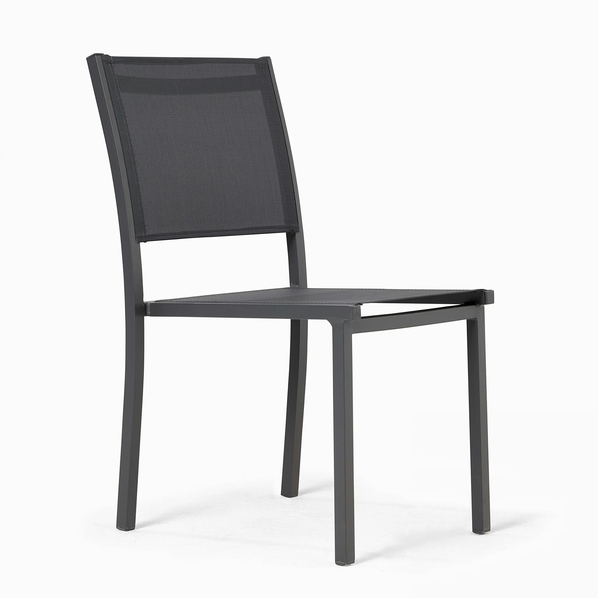 Oviala - Silla de jardín (aluminio y textileno), color gris