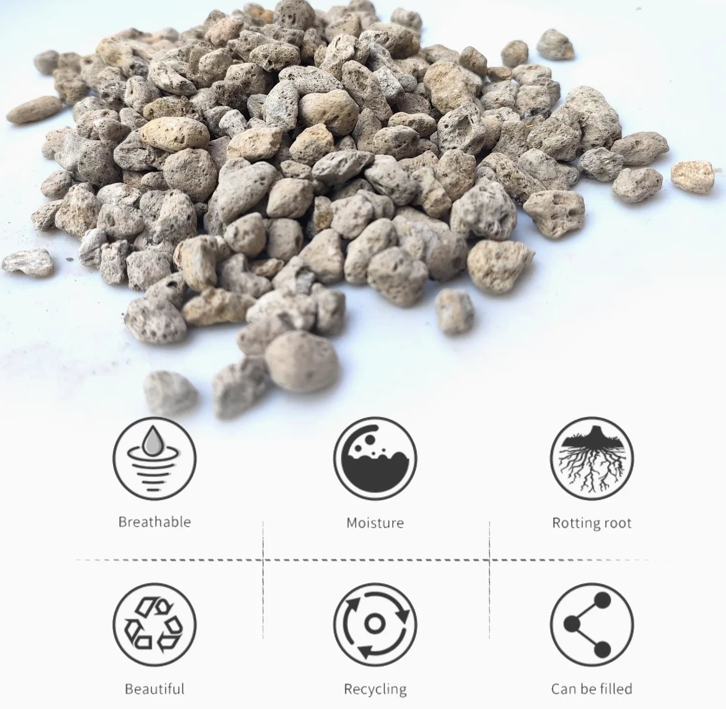 MDPQT- Piedra pómez hortícola para Plantas tamizada Profesional (12 Cuartos de galón, 1/2 Pulgada)