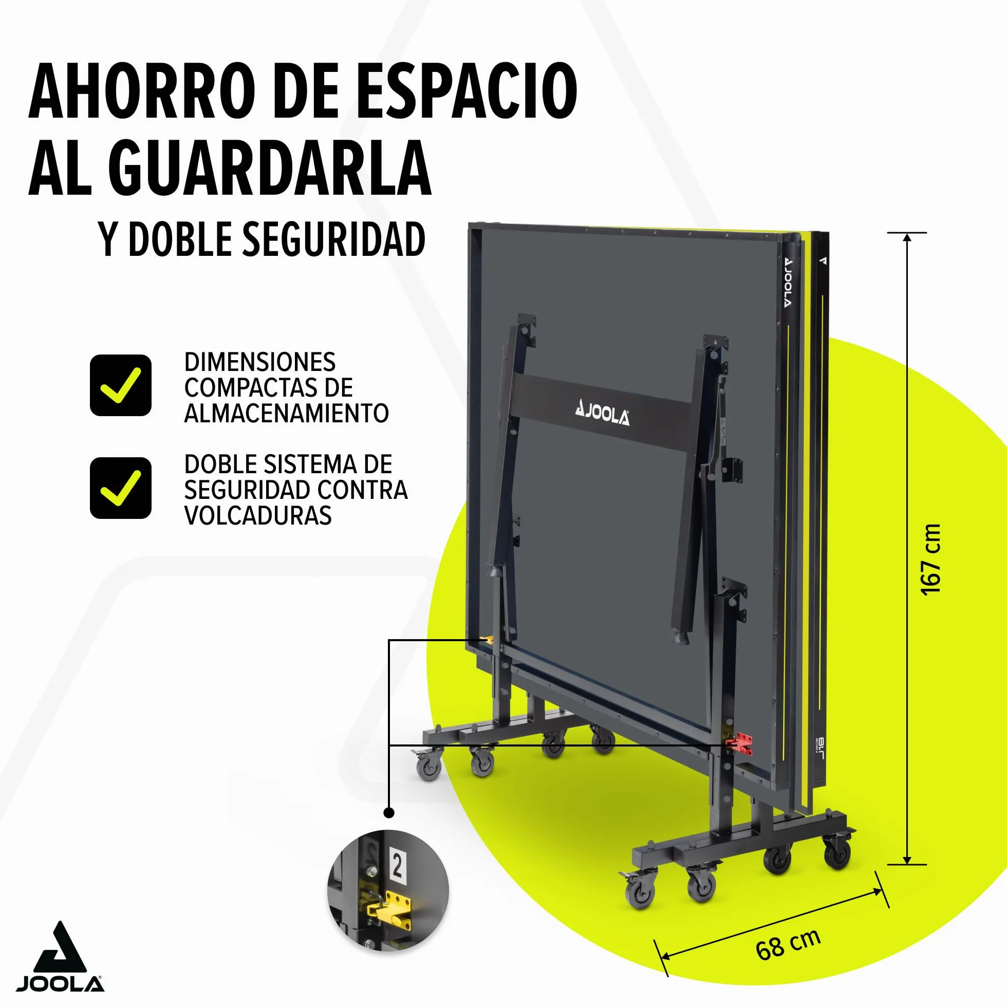 JOOLA Mesa de Ping Pong Inside J18 Interior Plegable 274 x 152,5 x 76 cm Gris