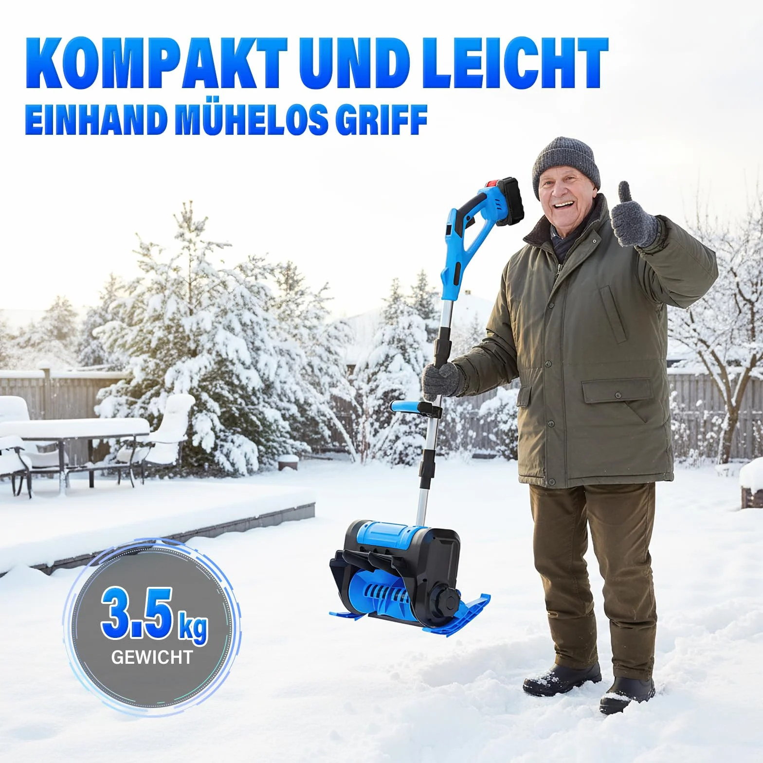 Quitanieves inalámbrico para batería Makita 21 V, quitanieves eléctrico (spazzola da Neve Wireless da 1000 W Fino a larghezza di lavoro 30 cm, distanza espulsione 8,5 m, profondità sgombero 17 cm)