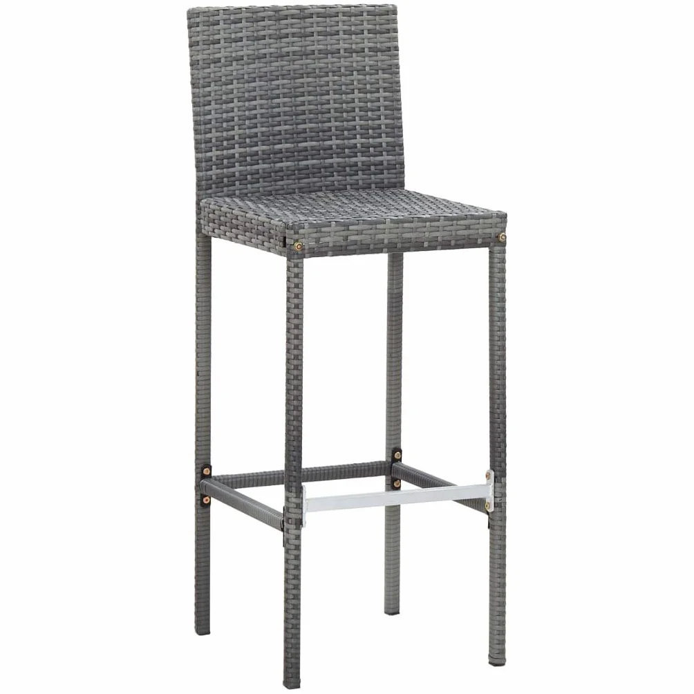 vidaXL Muebles de Bar Jardín 9 Piezas Patio Conjunto Casa Exterior Comedor Aire Libre Asientos Balcón Ratán Sintético Gris Madera Acacia