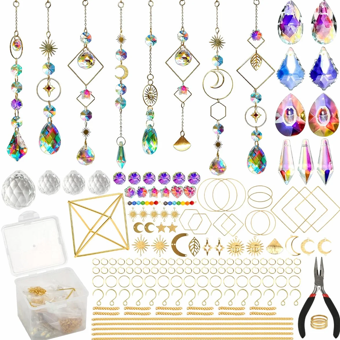 400PCS Atrapasoles Cristal Colgante,Suncatcher Colgantes Cristal Suncatcher Ornamento Colgante para Muebles del Hogar, Oficinas, Ventanas de Jardín Fiesta Boda Decoración