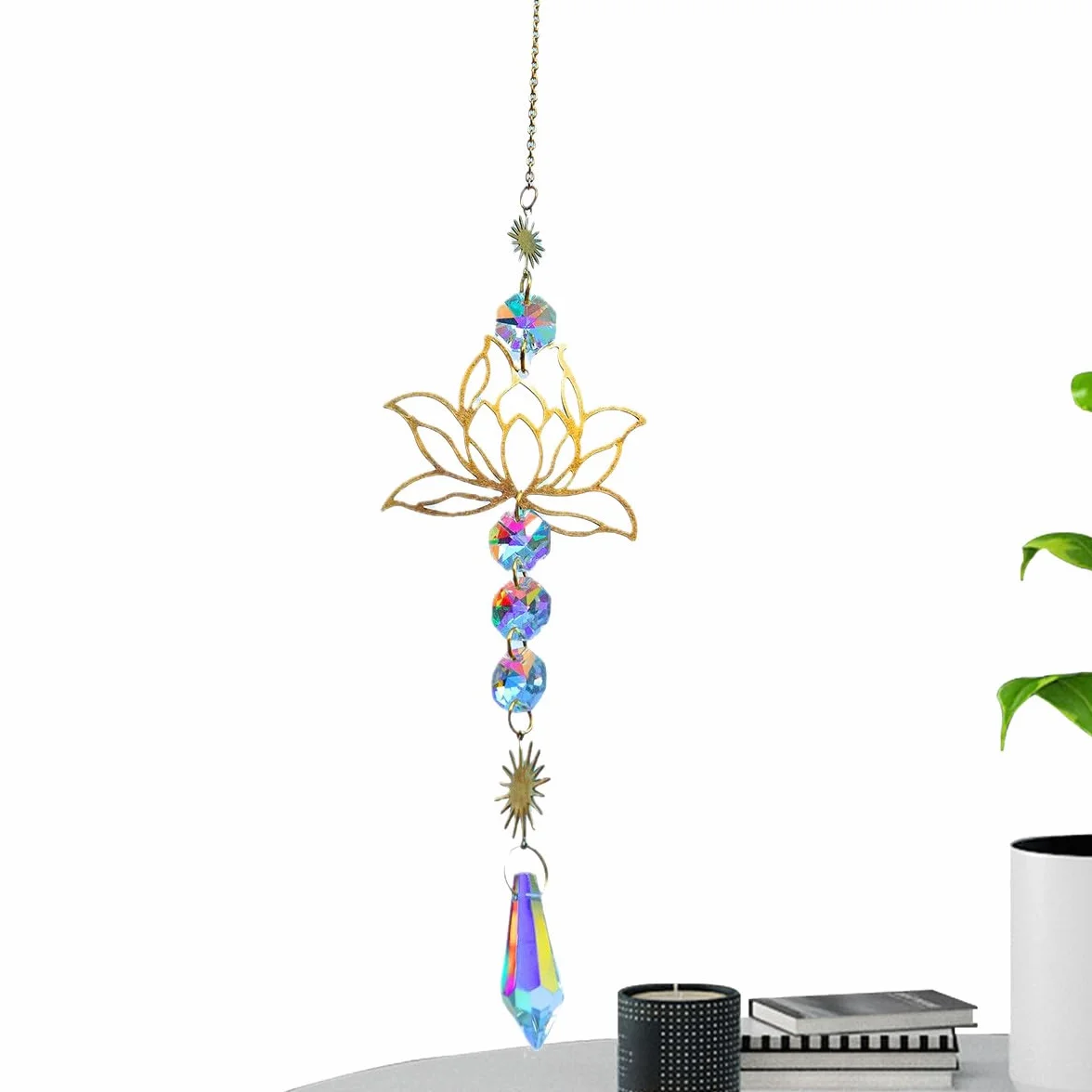 Crystal Flower Charm, Crystal Sun Catcher, Crystal-Charm Restor-remolque, Prismas Inusuales Reutilizables, Fabricantes de arco con Sol Y Metal