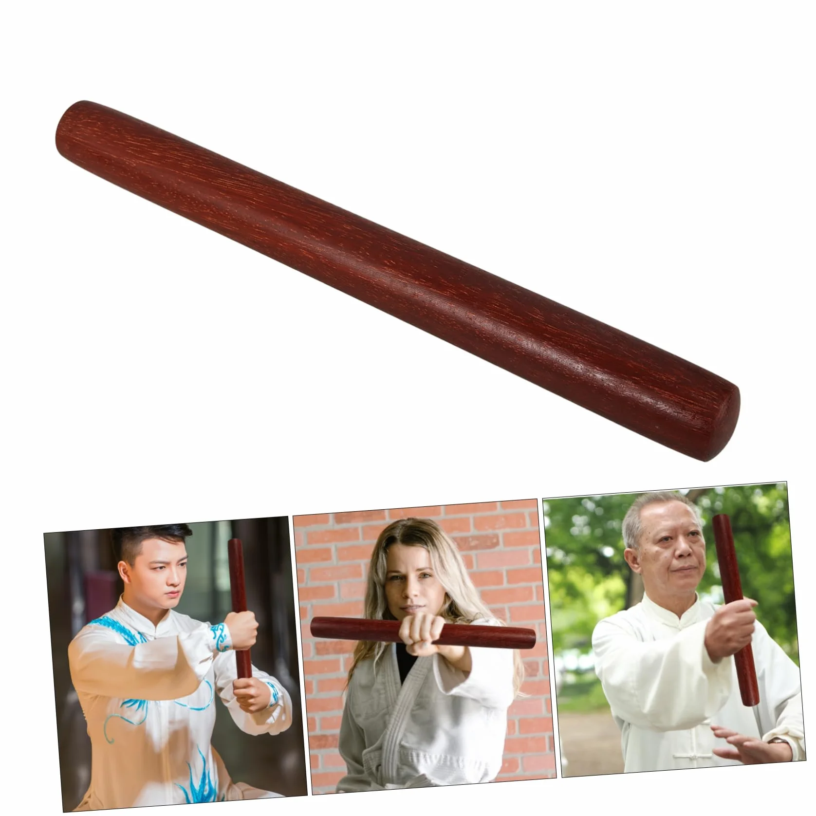 BESTonZON Defensa Personal Palo de Madera para Tai Chi Ejercicio al Aire Libre