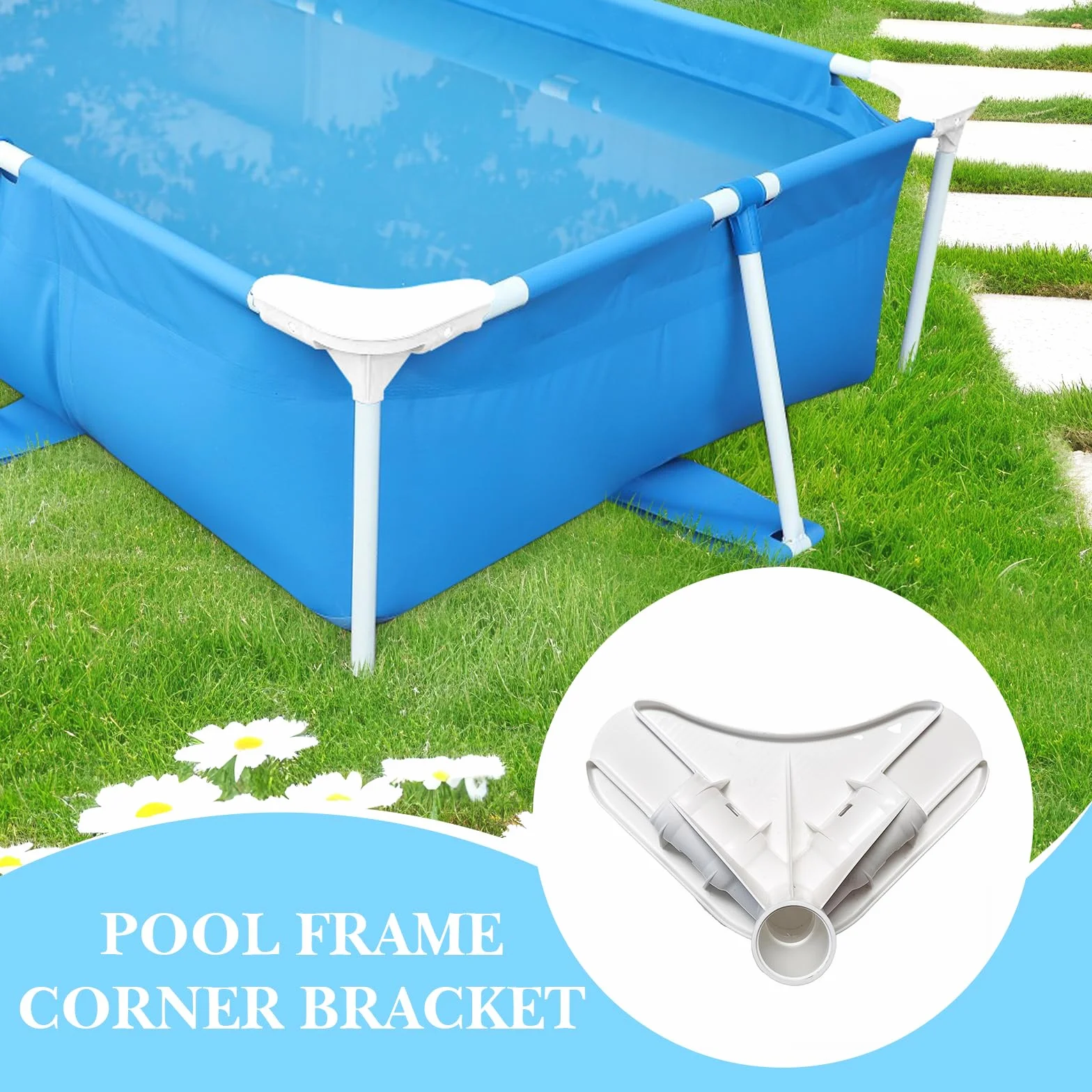 Sharplace Hardware de Esquina de Marco de Piscina Hardware Multifunción Compacta de Reemplazo Resistente Junta de Esquina de Reemplazo para Piscinas de Jardín