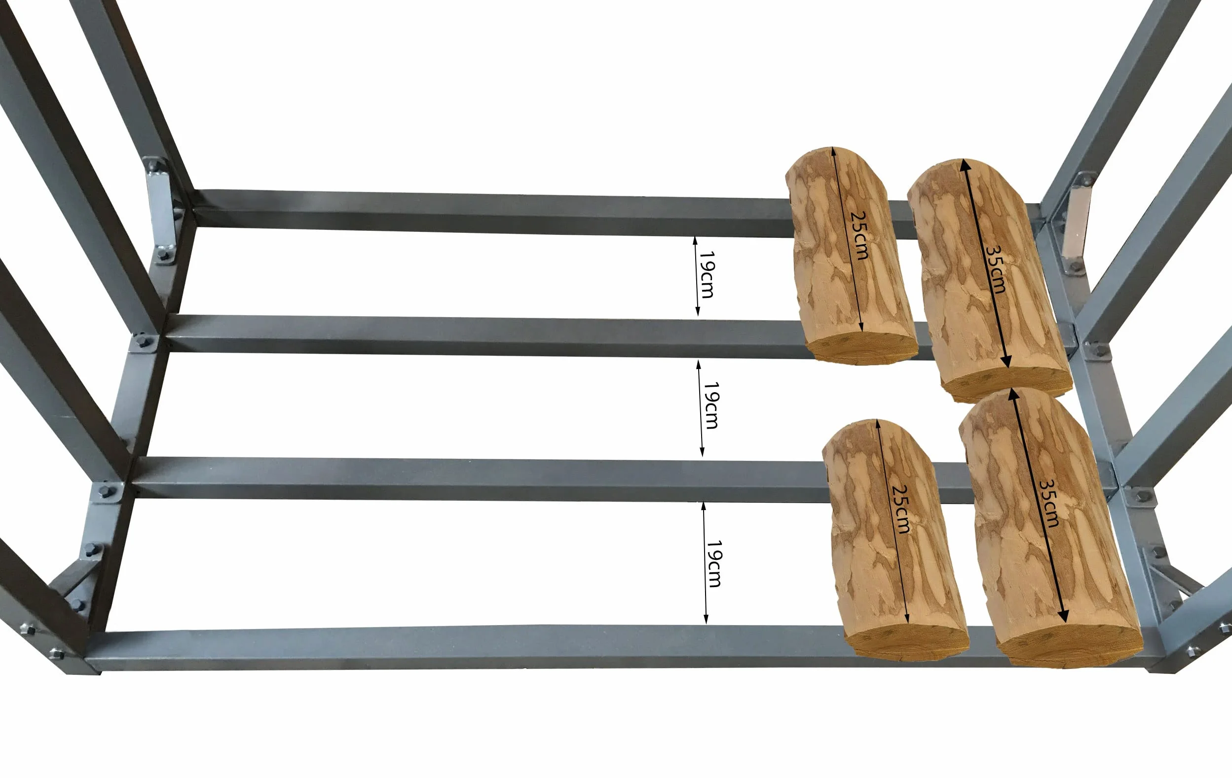 QUICK STAR Estante metálica para leña antracita 185 x 70 x 185 cm Jardín Prinidor Refugio de 2,3 m³ de Madera Almacenamiento apilables Ayuda Exterior