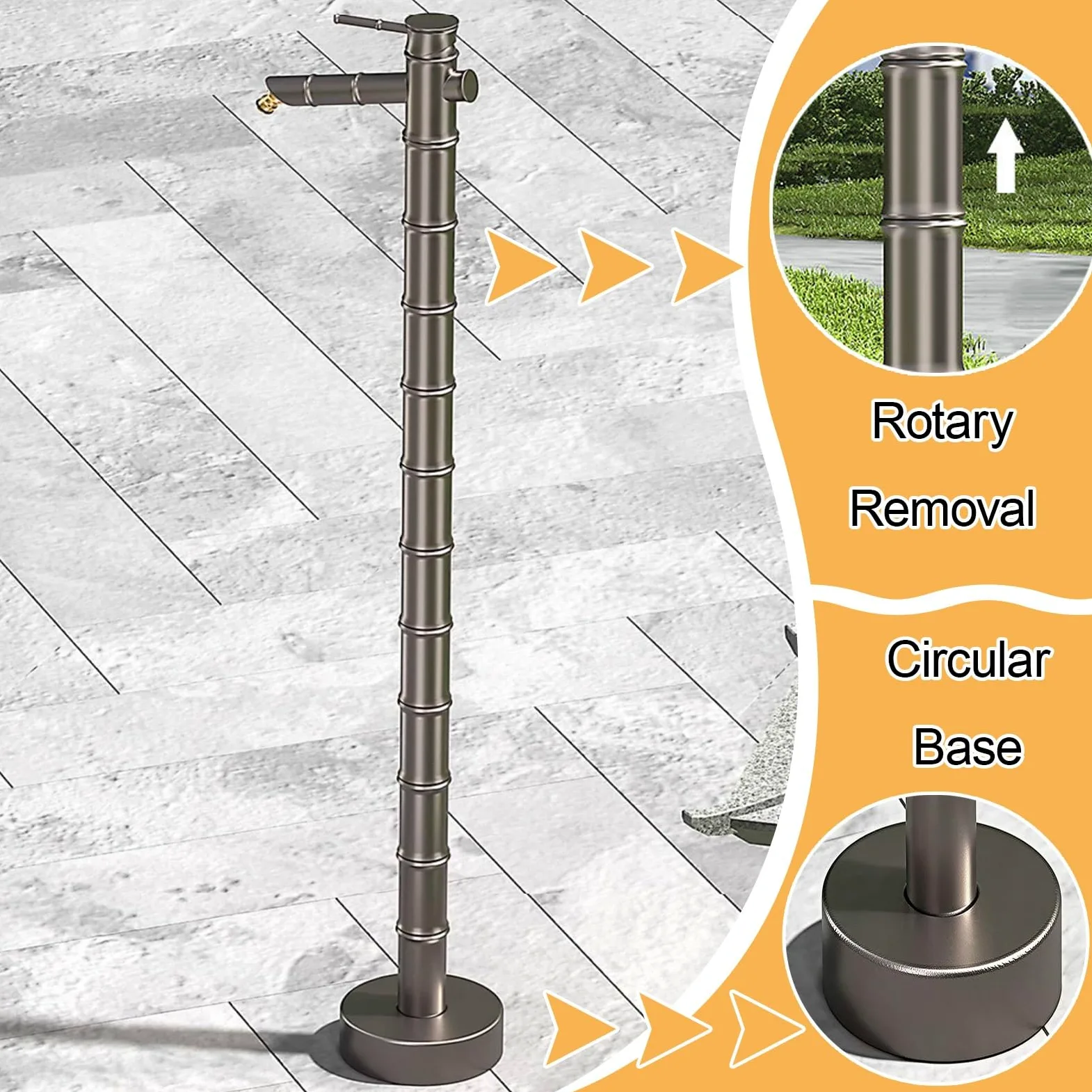 Columna de agua de jardín de cobre, fuente de hidrante decorativa para patio y limpieza de césped, grifo de jardín duradero y elegante