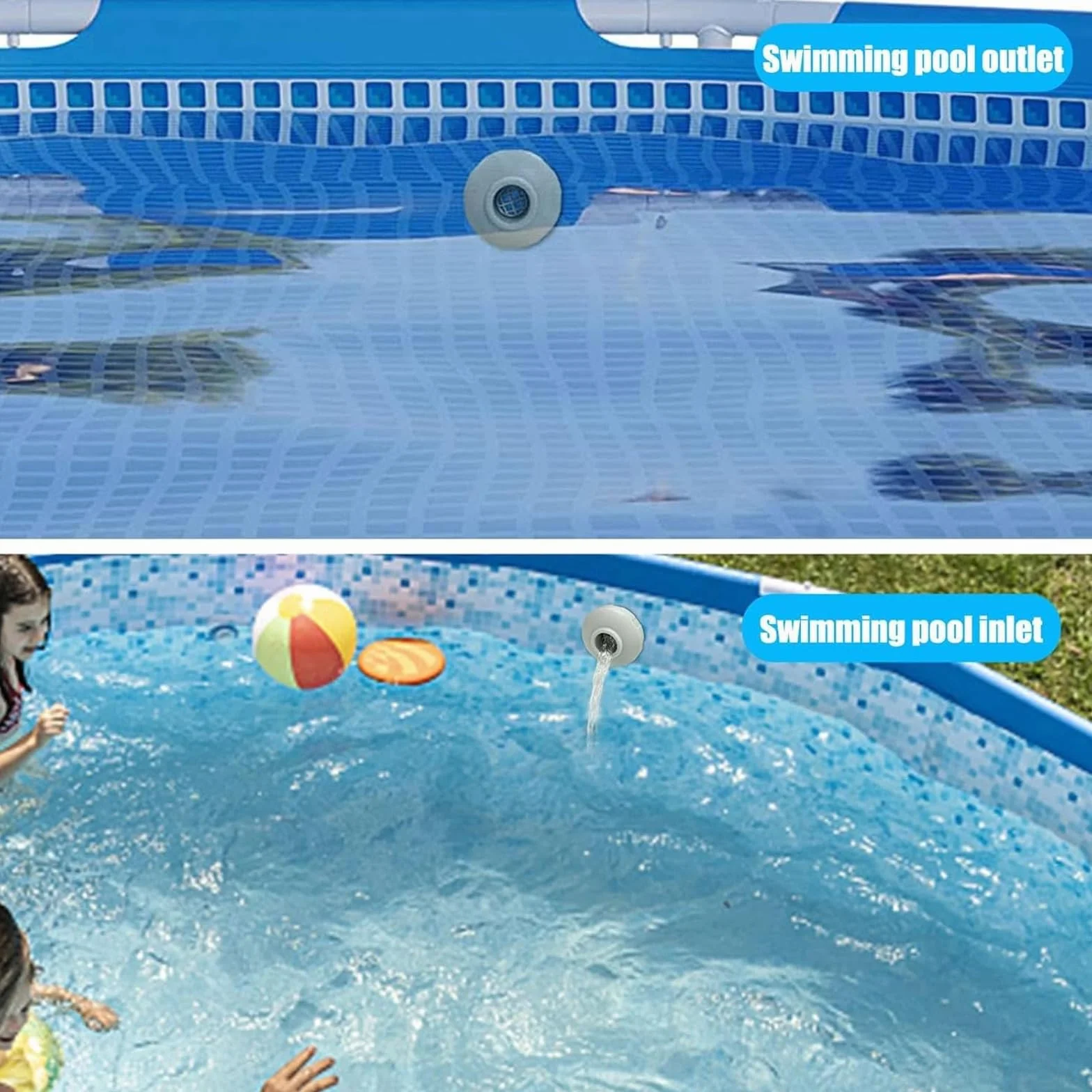 Conector de Filtro de Piscina,Conector de Chorro de Agua para Piscina 32mm,Accesorios de Piscina,Filtro de Salida de Piscina,Conector del Colador de la Piscina,para Piscina sobre