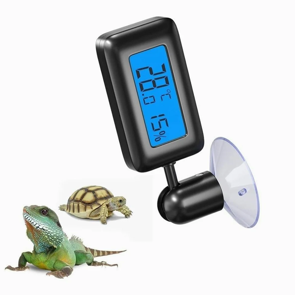 Mini termómetro digital for interiores, medidor de temperatura y humedad for terrarios, accesorios for reptiles, humidores y termostatos for tanques de reptiles.