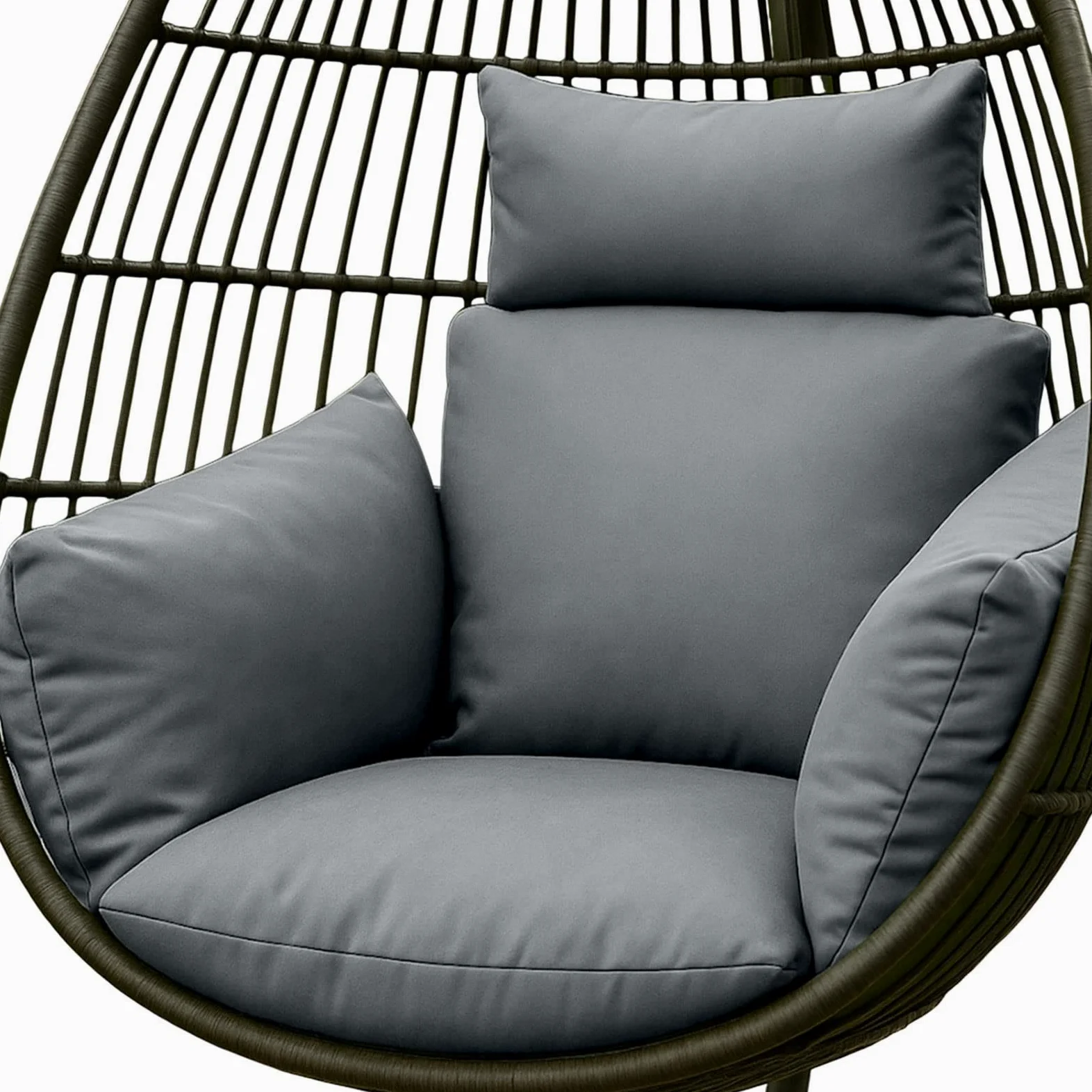 HOMESCAPES Cojín para silla de columpio impermeable con reposacabezas y lazos extraíbles