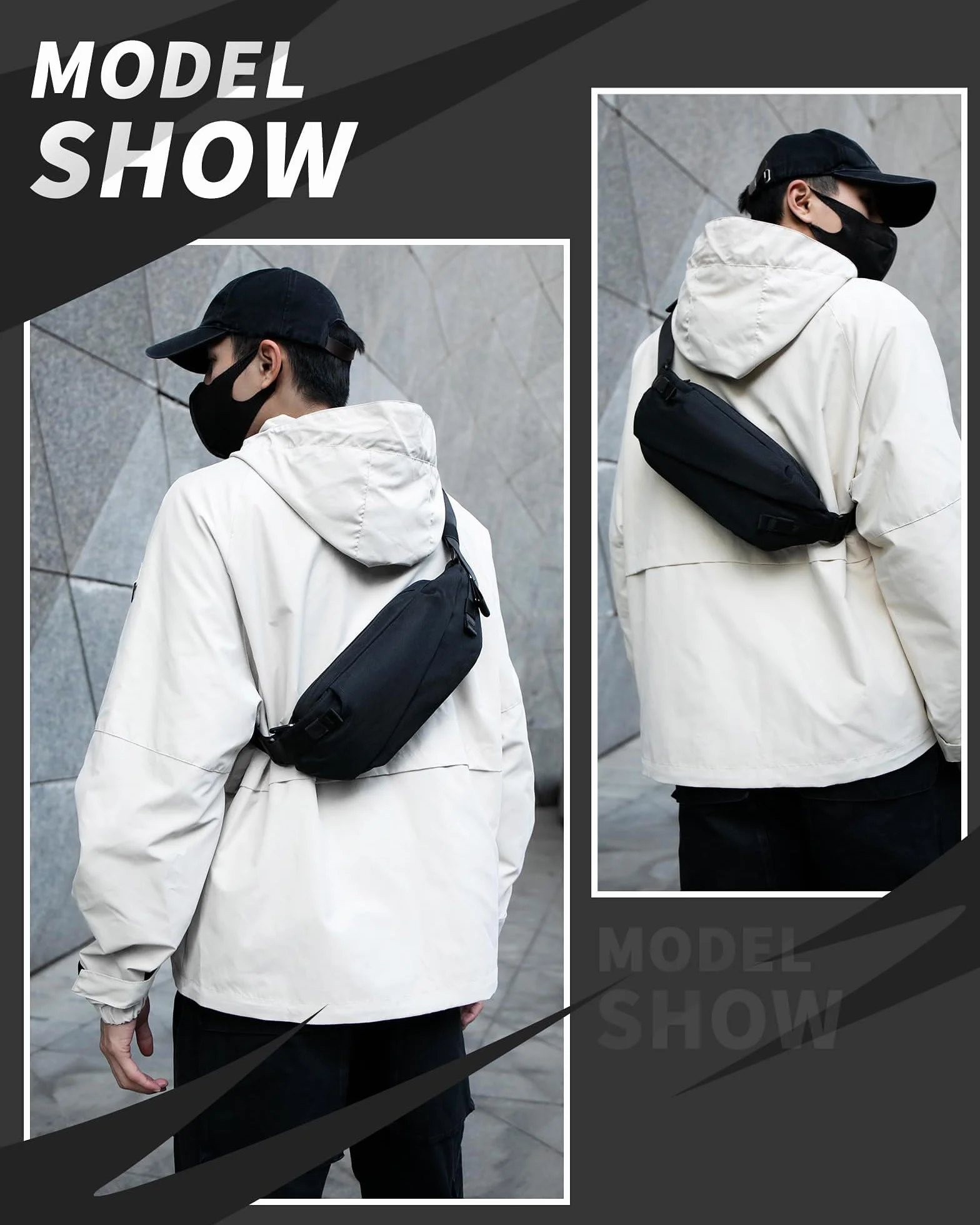 Mochila antirrobo impermeable 34x16x8.7 cm Negro