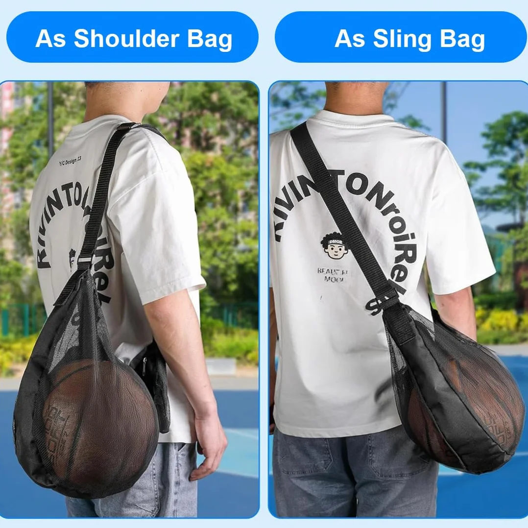 Mochila de Baloncesto, Bolsa de Malla con Mosquetón para Fútbol