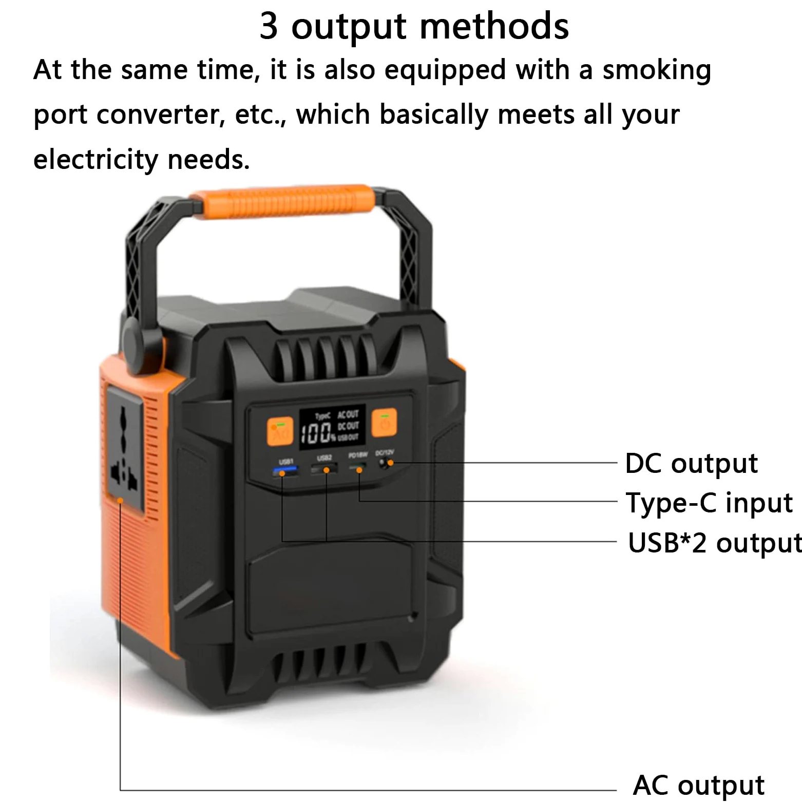 Estación Energía Portátil Batería Litio 200W/ 172,8Wh/ 48000mAh para Exteriores Salida De Ca De Onda Sinusoidal Pura De 110V/ 220V Apta para Camping Hogar Respaldo De Emergencia
