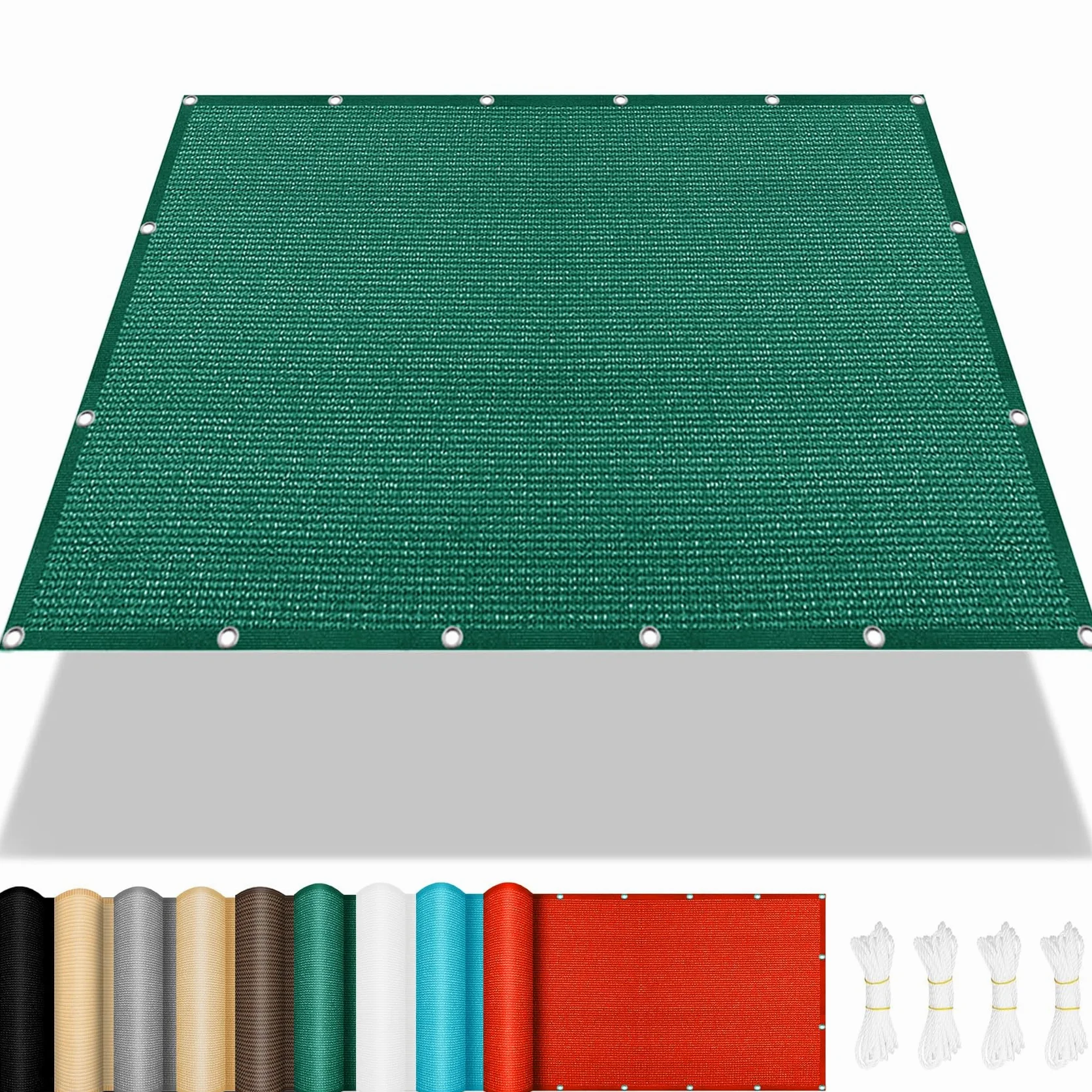 Toldo Vela de Sombra 260 x 300 cm, Resistente HDPE Prueba de Viento, Solar Sombra Paño Mallas de Sombreo, Toldos y Velas para Patio, para Patio,Jardín,Exteriores, Verde Oscuro