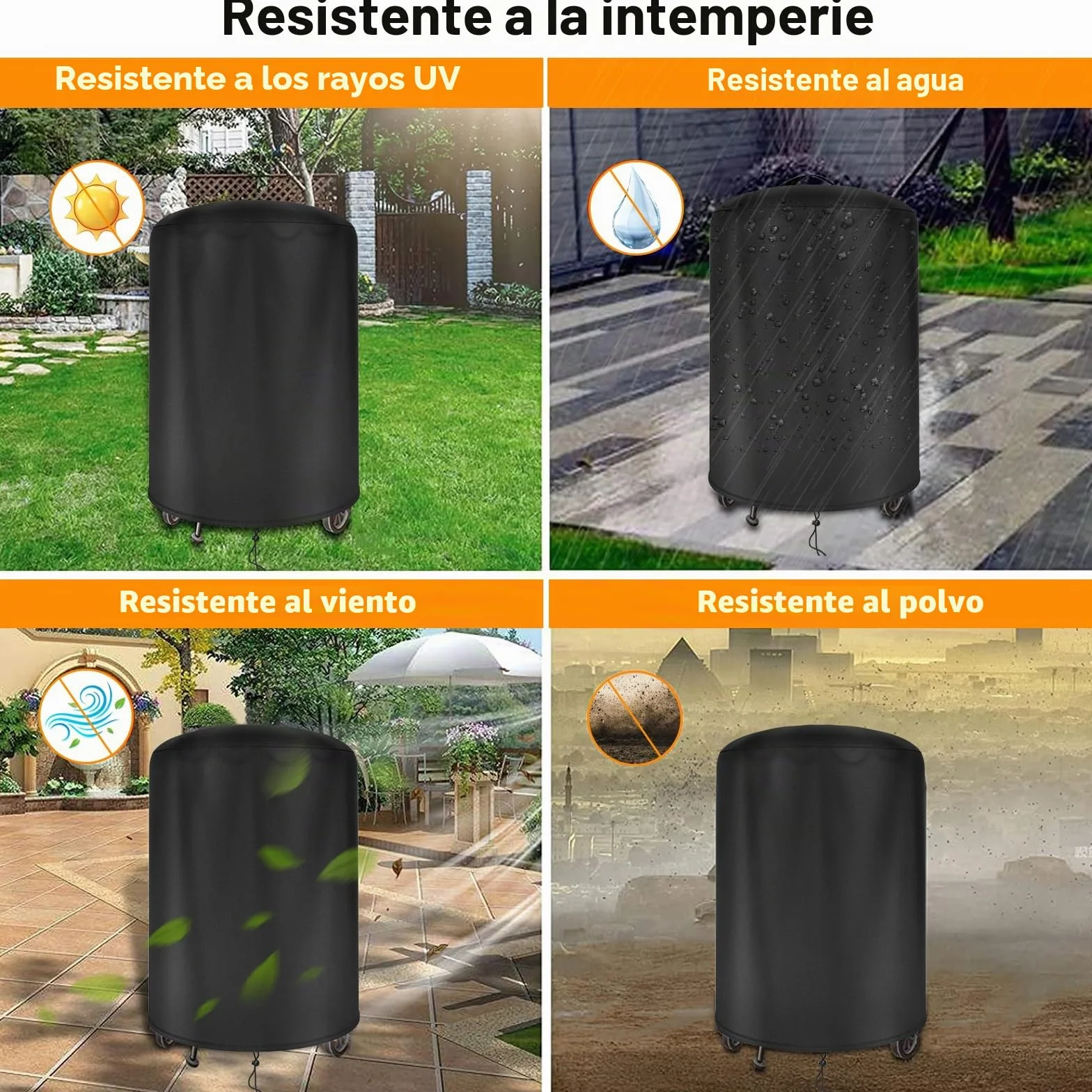 Funda Barbacoa para Weber 57cm Impermeable, Weber Cubierta para Barbacoa Redonda Exterior, 500D Oxford Resistente a la Intemperie Cubierta BBQ de Parrilla(Φ71x68cm)