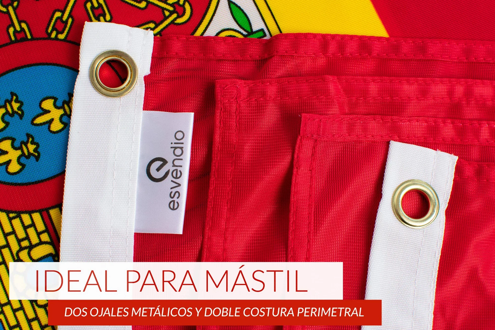 Bandera de España de Tela Fuerte (2pcs), Bandera Española Grande para Exterior 150x90 cm