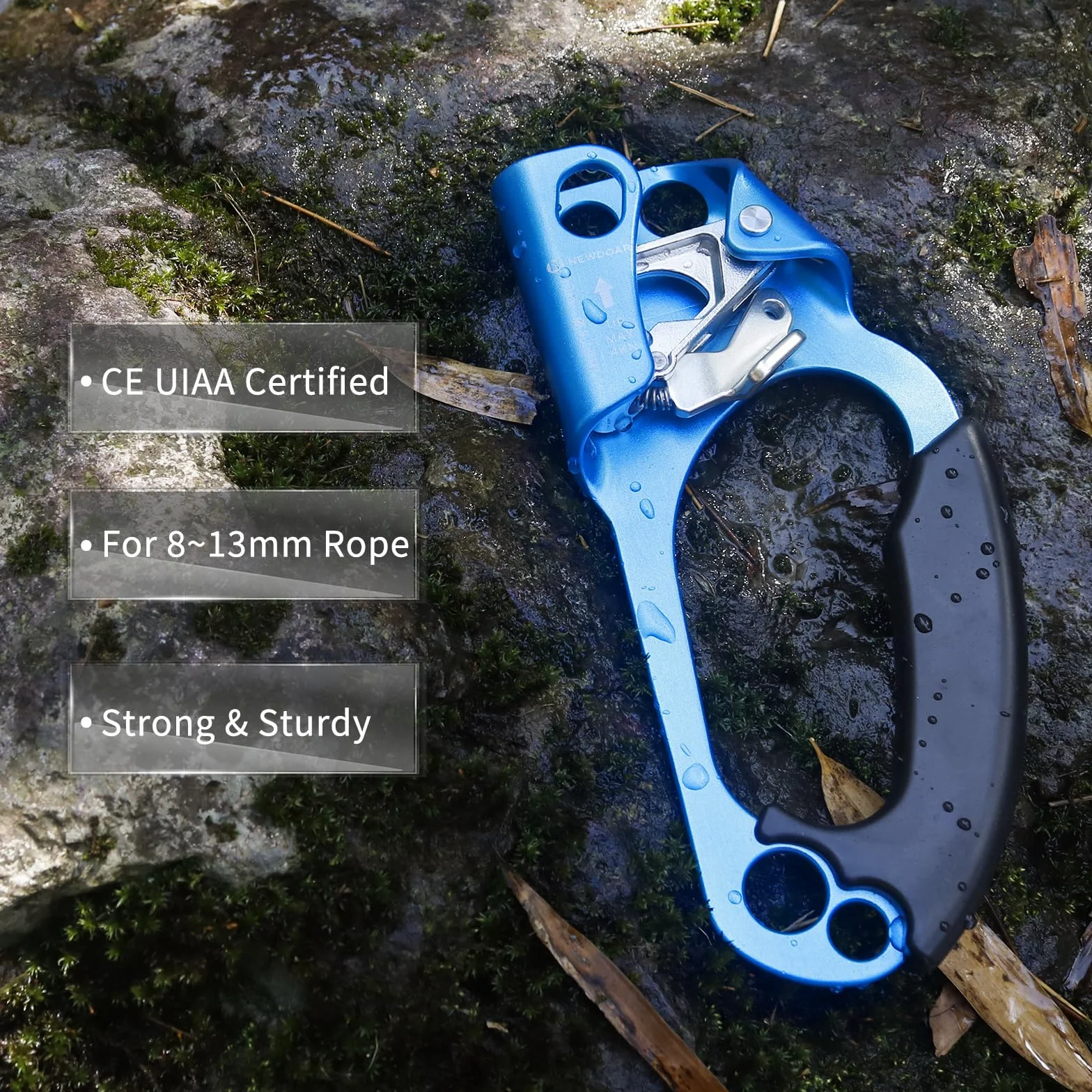 NewDoar Hand Ascender Rock Climbing Tree Arborist Rappel Gear 8~12MM Rope Clamp