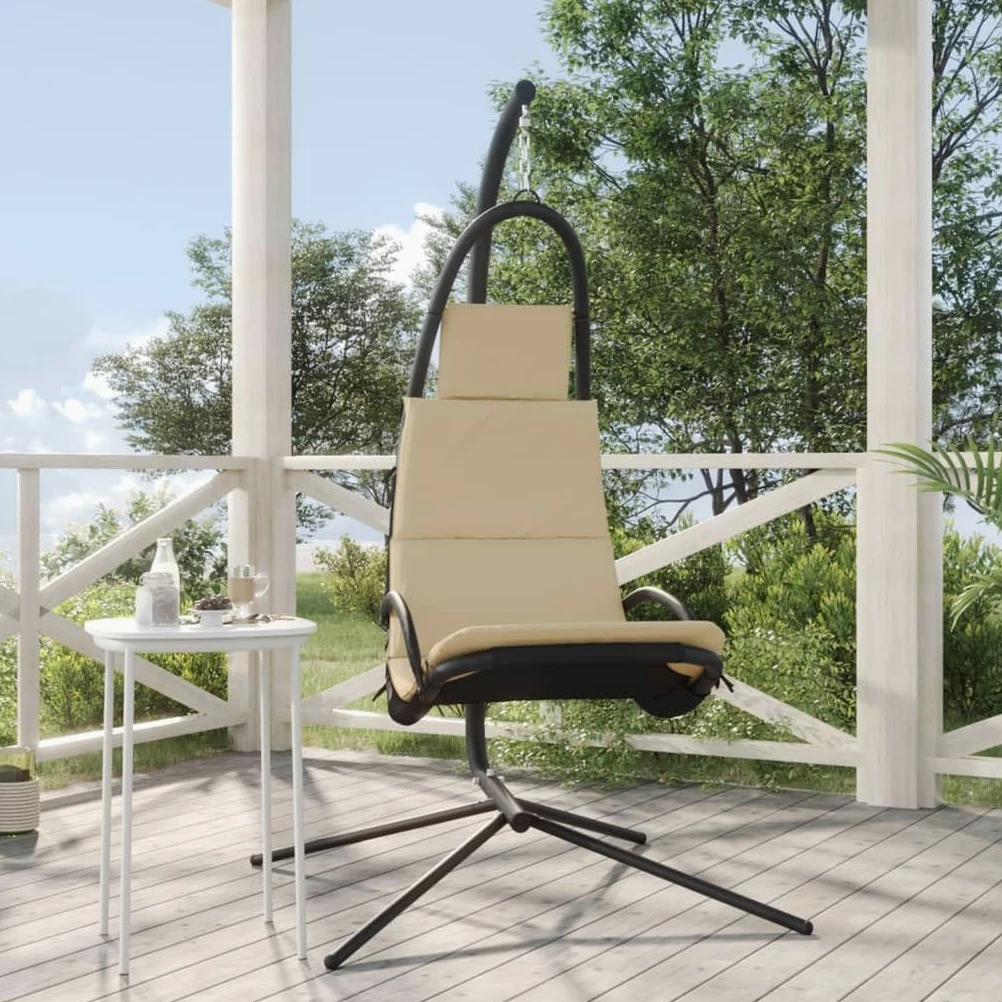 Genérico Silla Colgante de jardín con cojín Acero y Tela Oxford Crema,Casa y jardín,Jardín,Artículos de Exterior,Balancines de jardín-362727