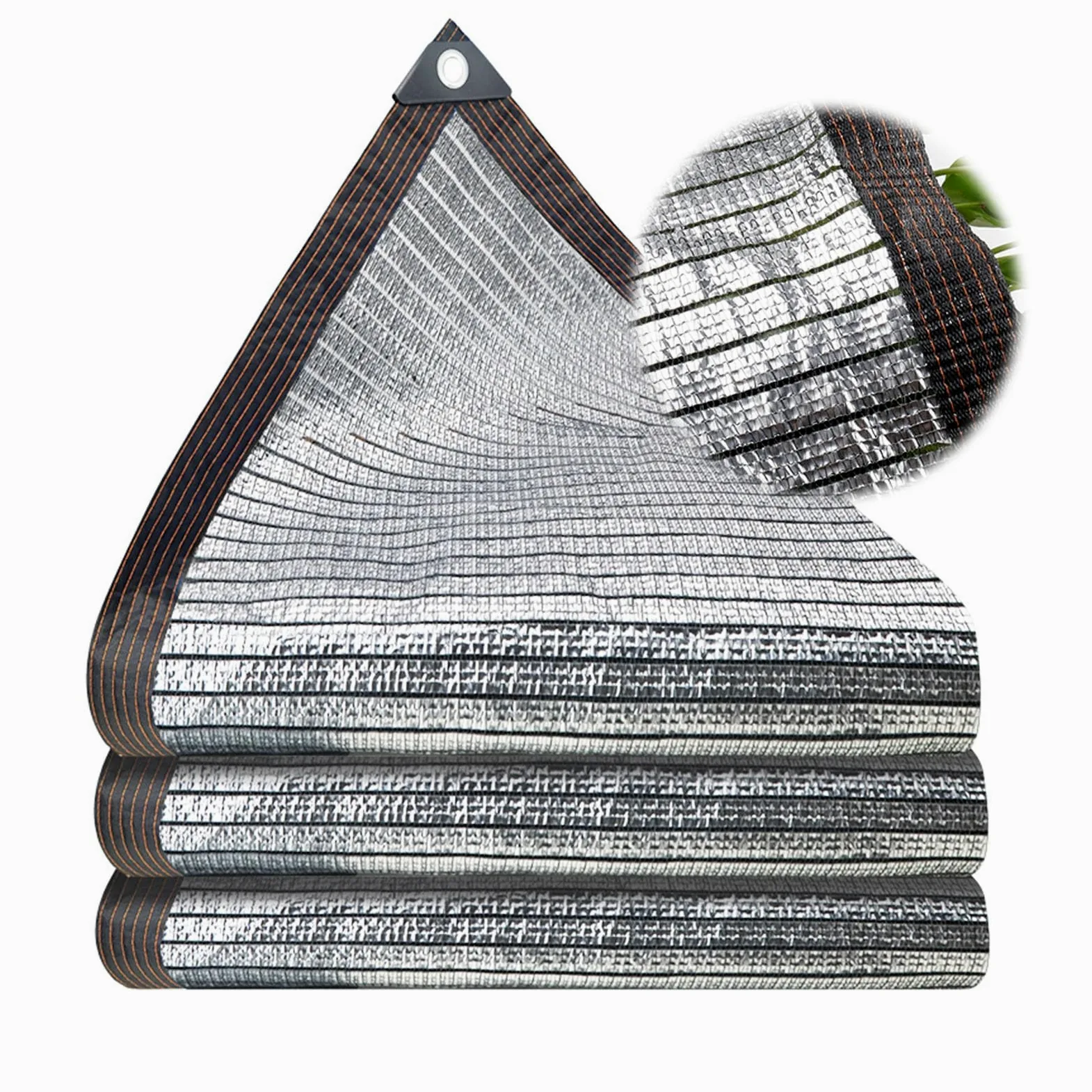 Aluminet Sun e Cloth 75% protección UV con ojales, lona de malla resistente al desgarro para jardín, invernadero, patio y perrera, red de protección solar de 6 x 14 m
