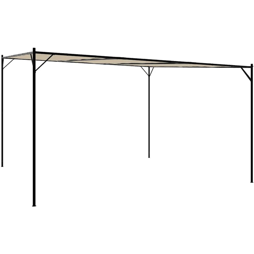 vidaXL Cenador Acero y Tela Beige 4x4 m 180 g/m², toldo, Carpa para Eventos, cenador de Camping, Dosel, Carpa para Fiestas, cenador de jardín