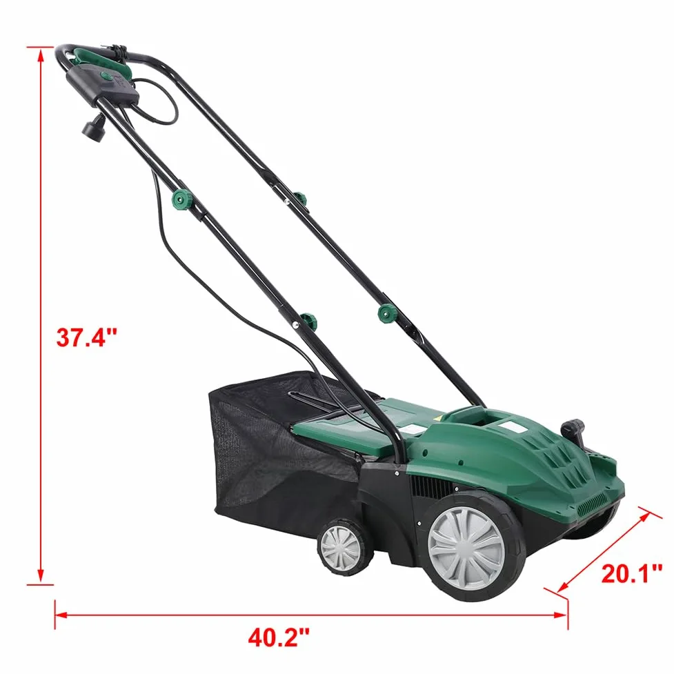 Escarificador eléctrico 2 en 1 de 13 Pulgadas, 12 amperios, con Bolsa de Recogida extraíble de 31.7 Cuartos para césped Principal