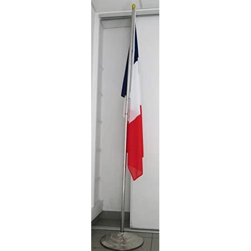 AZ FLAG Kit ZÓCALO Y ASTA para Bandera 150X90CM - Base y mastil | Uso interior y exterior Enseña de mano bordes cosidos y acabado reforzado con mástil de plástico poliéster ligero