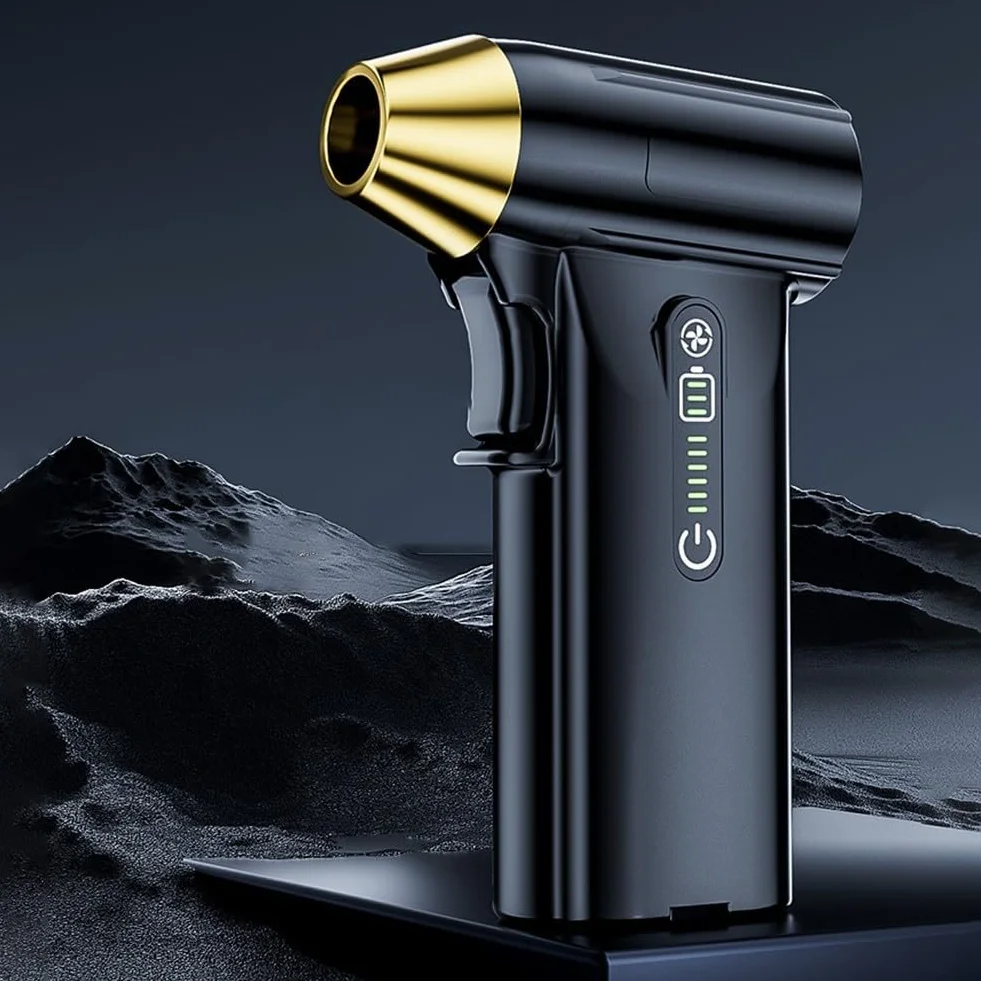HpLive Turbo Jet Fan 130.000 rpm turbo ventilador con motor sin escobillas, recargable por USB, para quitar la nieve, teclado y eliminar el polvo (negro)