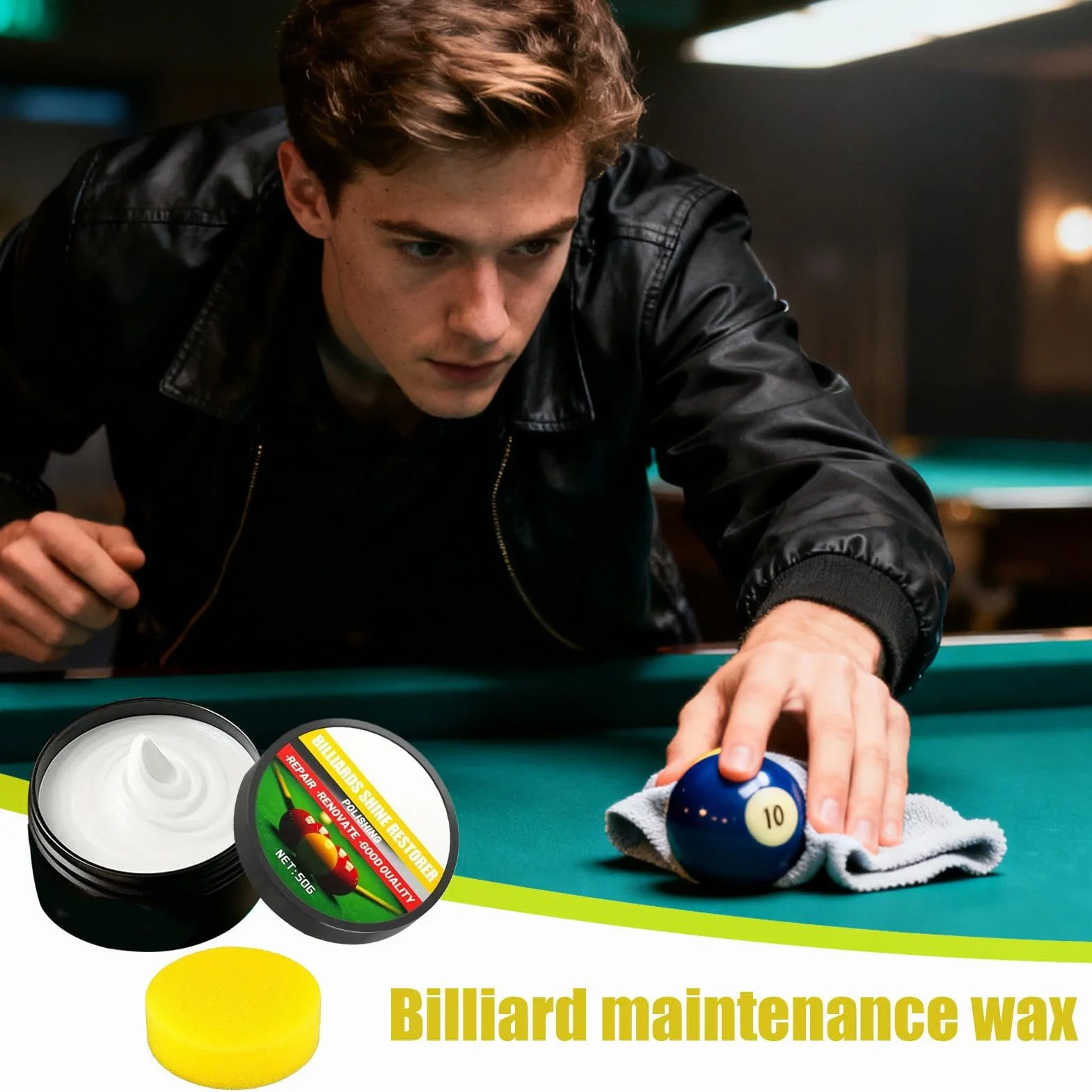 Mantenimiento Billar 50 g Pulido Limpieza Bolas Cir-e Brillante Protector