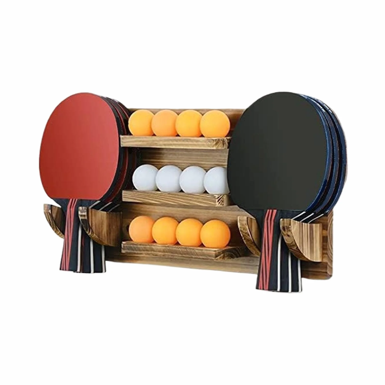 Soporte de Exhibición para Raquetas de Tenis de Mesa para 6 Raquetas y 12 Pelotas
