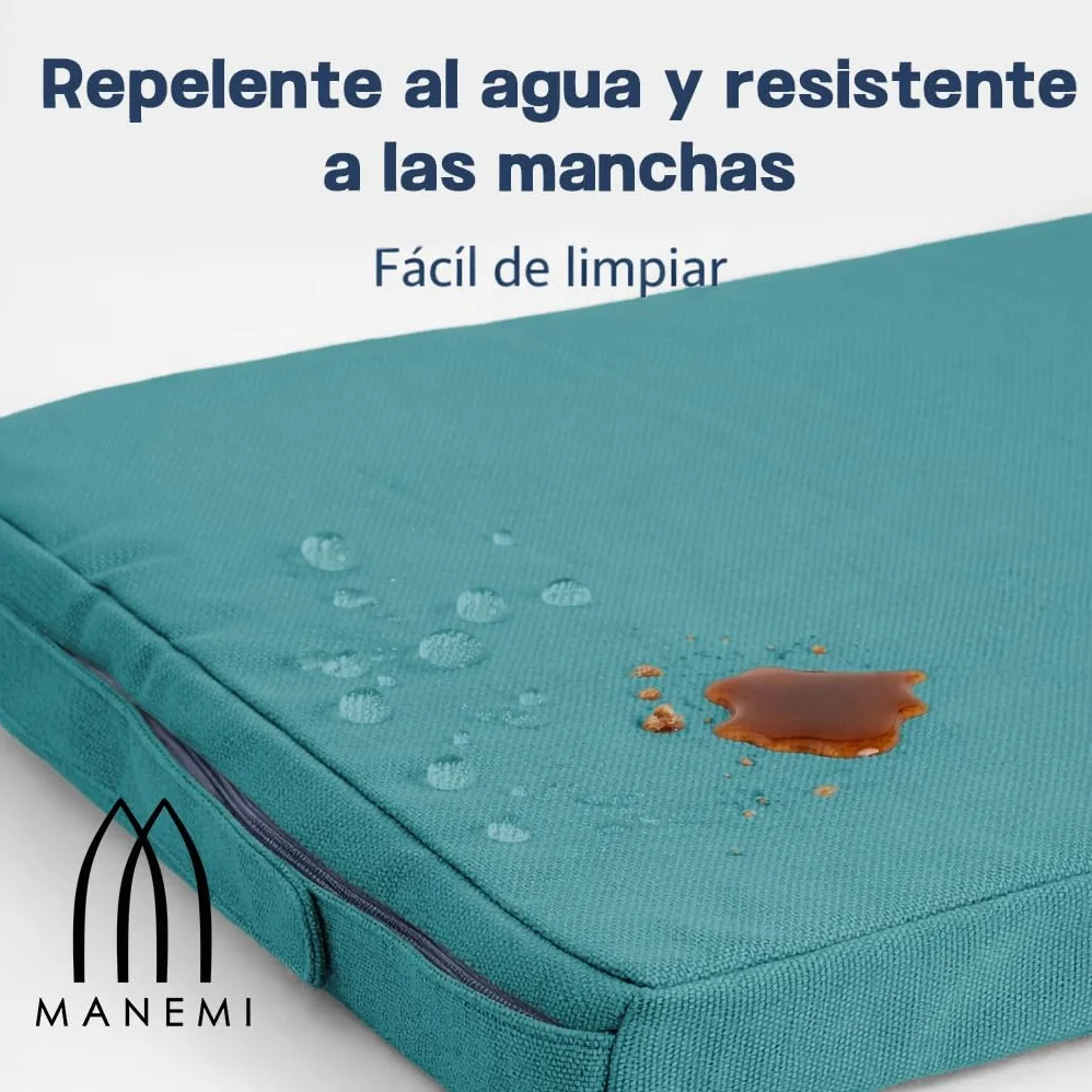 Cojín para silla 42x40x4 cm Repelente al agua Funda con cremallera desmontable Pack 6
