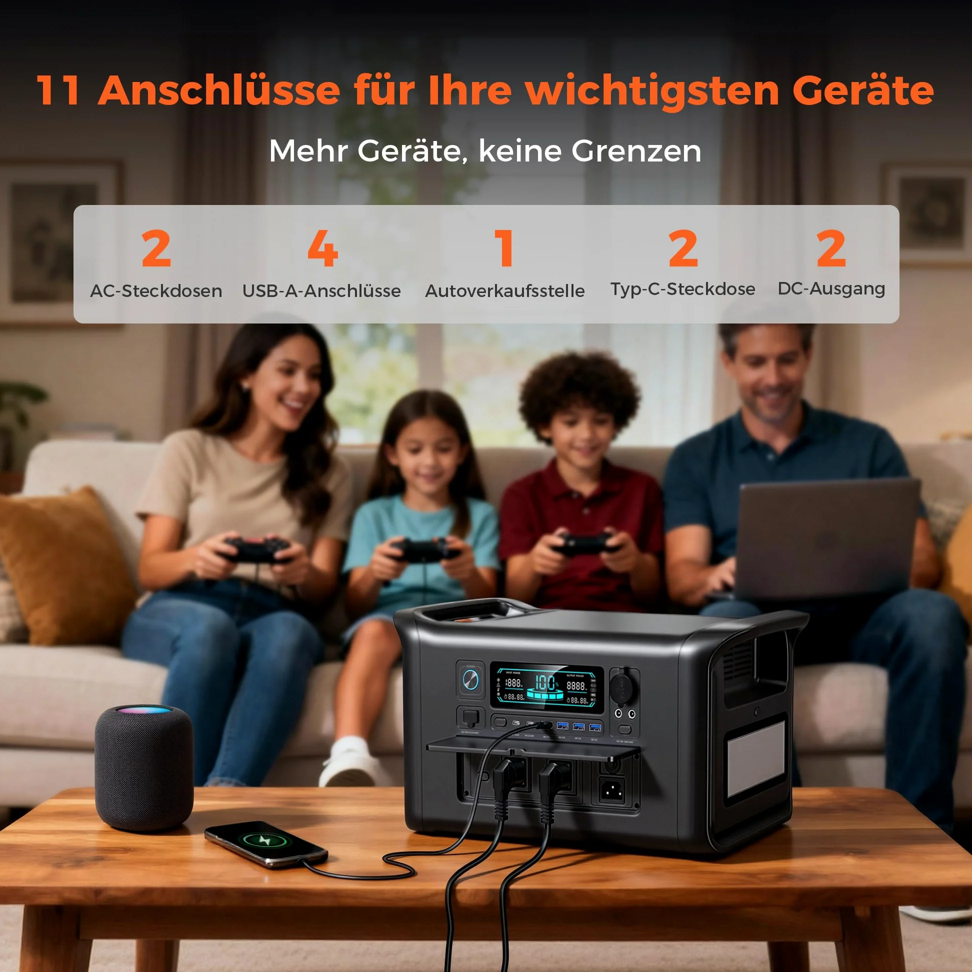 Generador Solar Portátil Apower1000, Batería LiFePO4 de 1024Wh, Generador Solar de 1800W, 0-80% en 1.5h. ideal para Camping, Autocaravanas Cortes de Energía Viajes Acampada Aventura