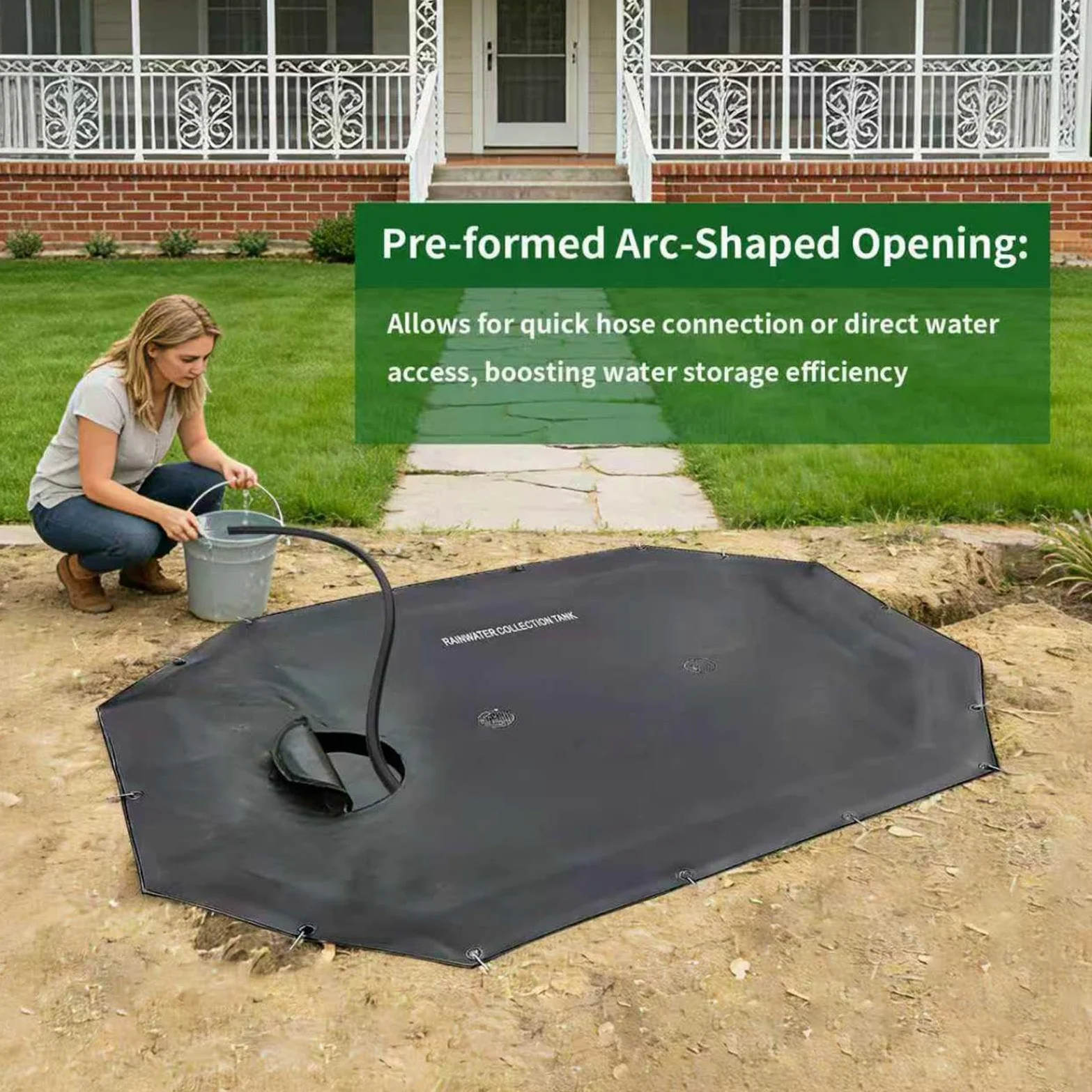 de captación de agua Captador subterráneo de lluvia | Colector de Elevada Capacidad para Agua para Jardín Exterior Patio Trasero Césped Terraza Entrada de Automóviles Riego