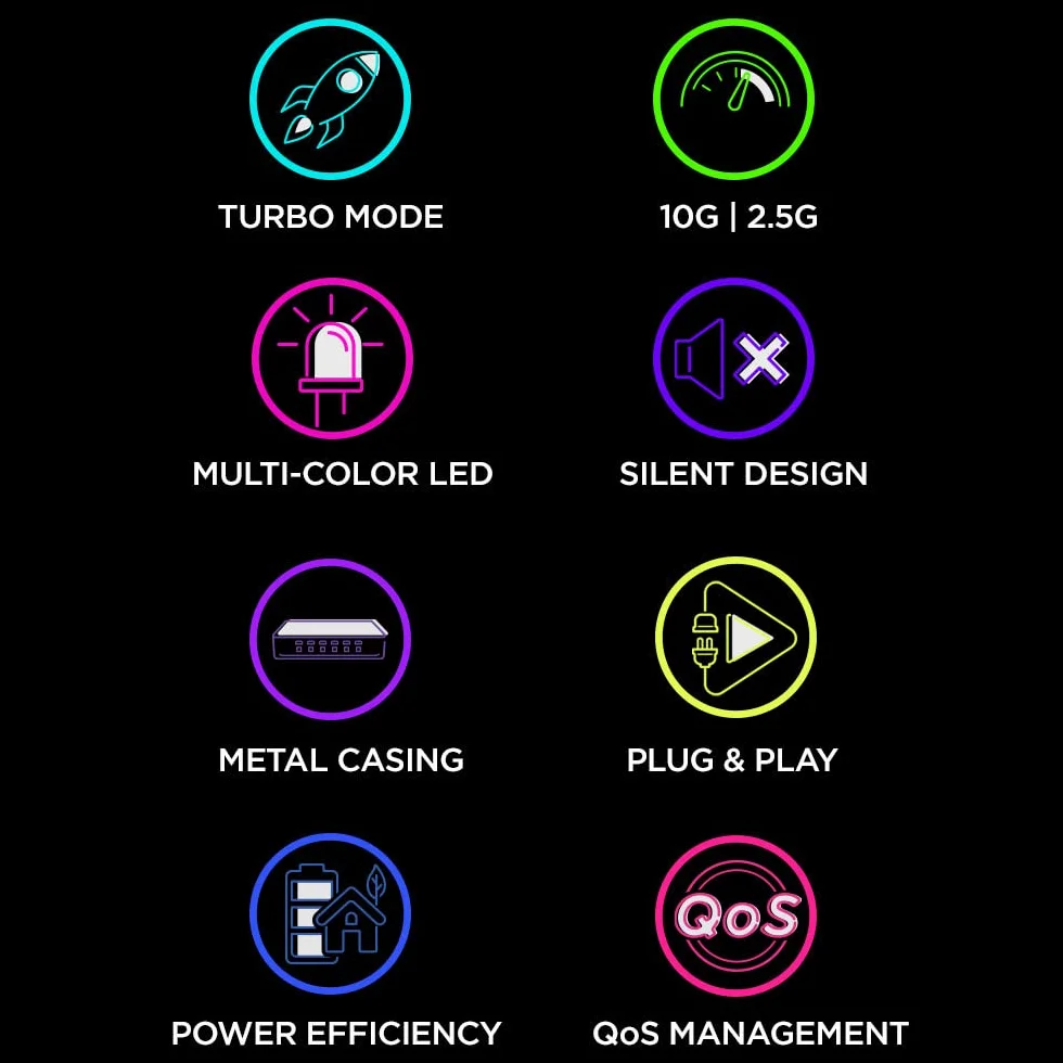 D-Link DMS-106XT Switch Multigigabit Gaming, 5x 2.5 Gigabit LAN, 1x 10 Gigabit LAN, sin gestión, IGMP Snooping
