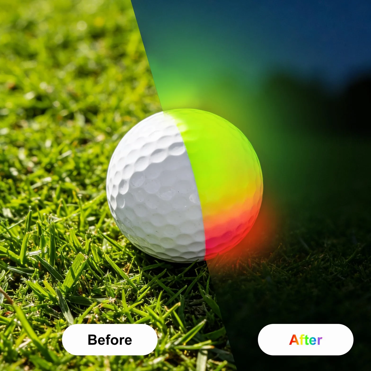 Flintronic 3/6PCS Pelotas De Golf LED Luminosas Portátiles, Juego Bolas de Entrenamiento Set