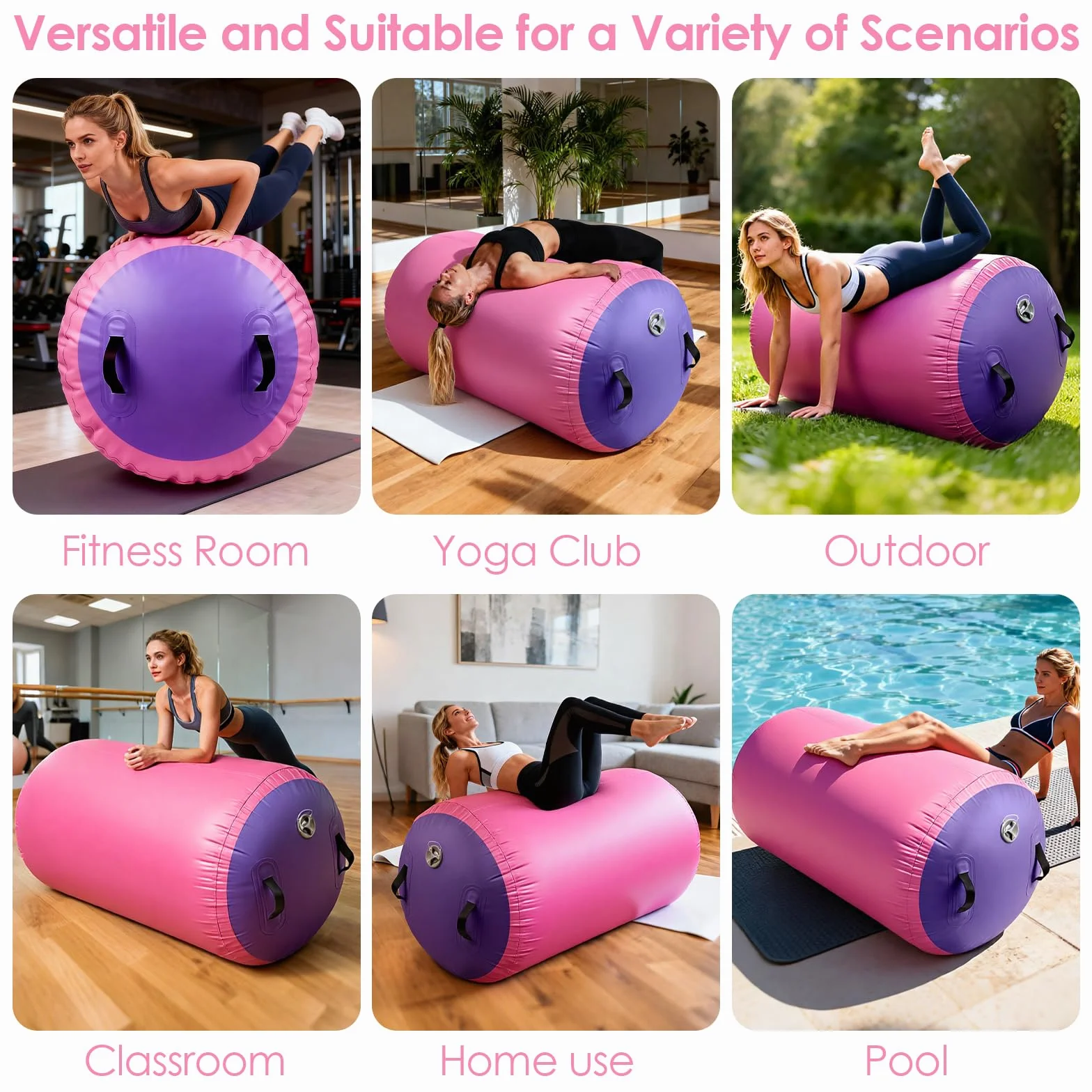 Diealles Shine Air Roll Inflable 100x80cm con Bomba Eléctrica y Bolsa de Transporte para Gimnasia Yoga Fitness