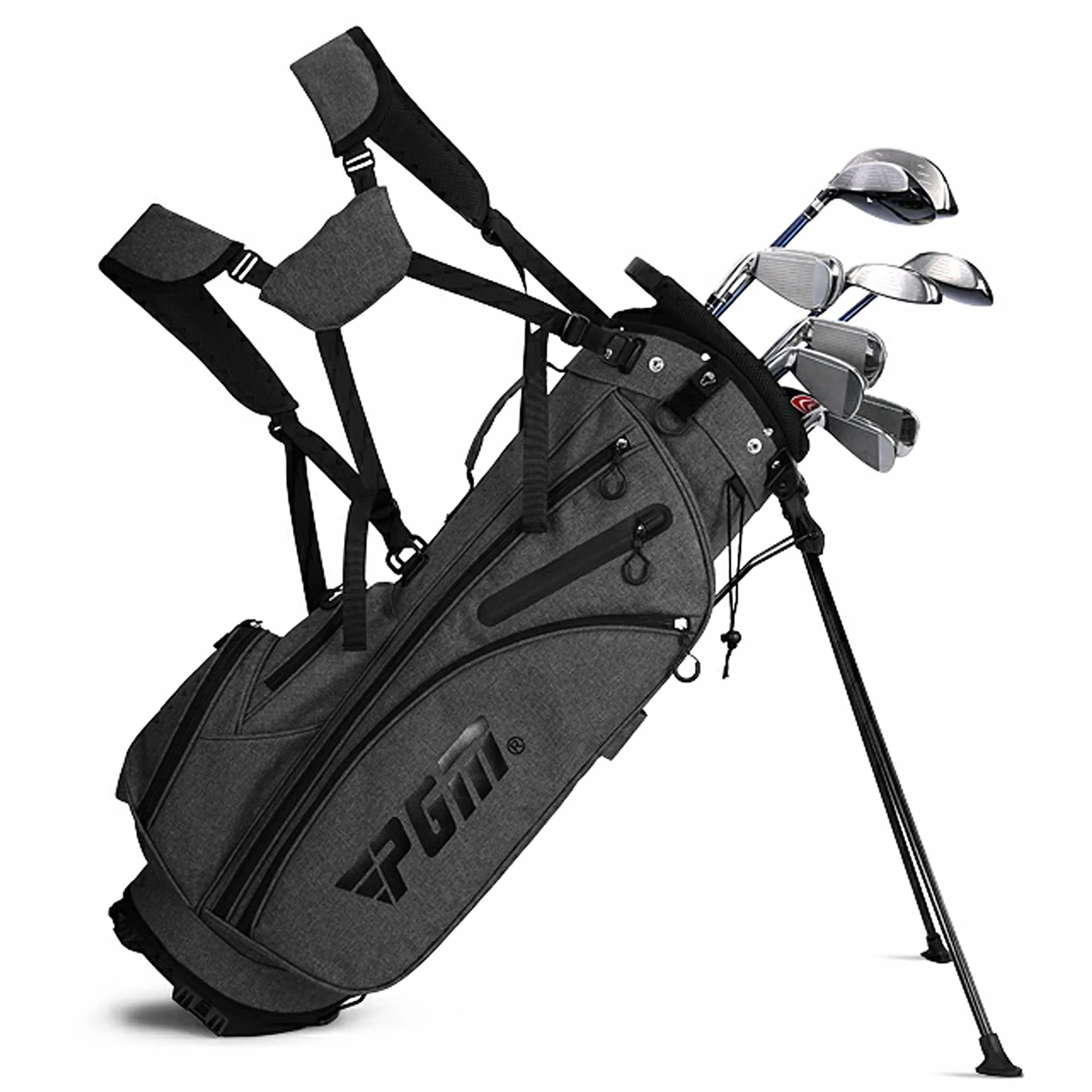 PGM Juego de palos de golf 18 piezas para hombre - Titanio Driver #1, híbrido, hierros, putter, bolsa con 5 fundas