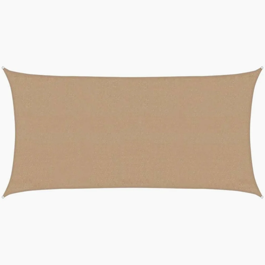 Toldo rectangular (3 x 6 m, polietileno de alta densidad, 160 g/m², para jardín, terraza y balcón, lona permeable al viento, con cuerdas de fijación y anillos de