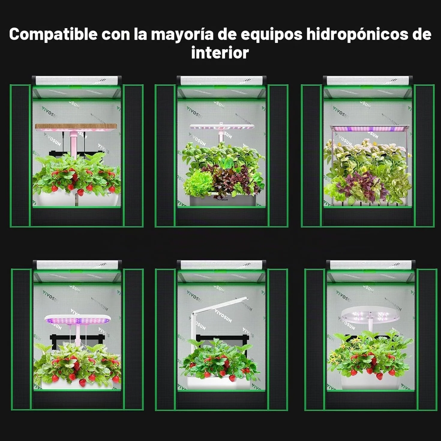 VIVOSUN Tienda de Cultivo Pequeña 50x36x54cm, Cultivo Hidropónico, Tienda de Cultivo Interior de Mylar Altamente Reflectante, Fondo Sellado, Ventana de Ventilación, Puerto de Orificio para Cables