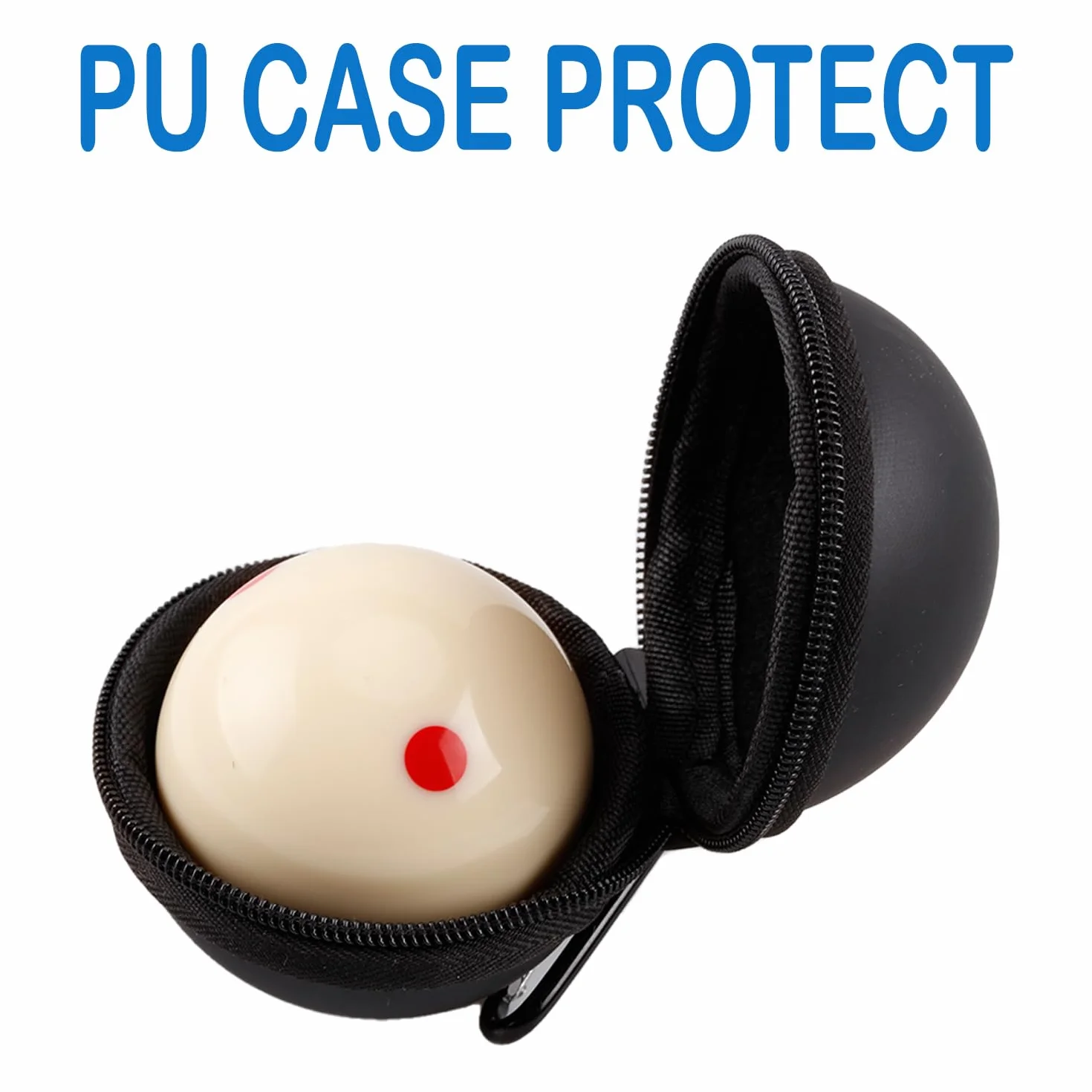 Billiards Cue Ball 6 Red Dots 2-1/4" with Black PU Case Practice Training