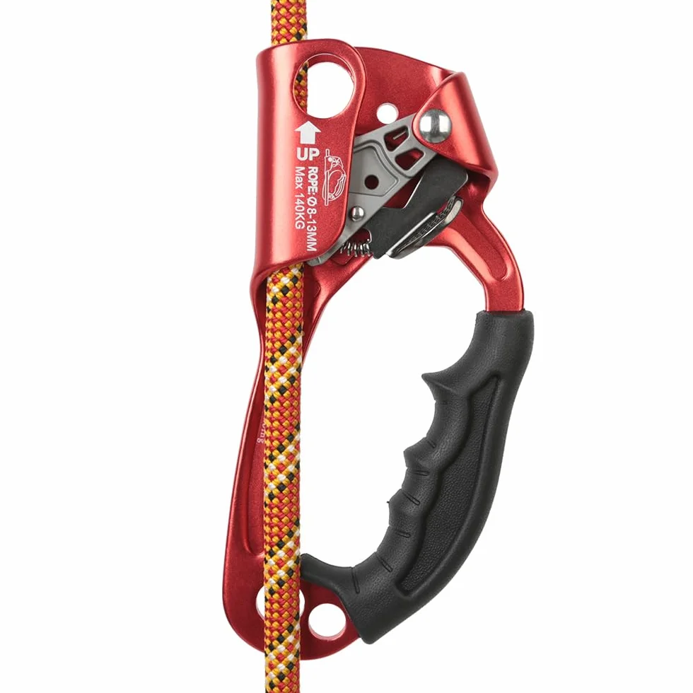 Left Hand Ascender Rope Clamp for 8-12mm Rope Rock Climbing Arborist Rappelling Gear