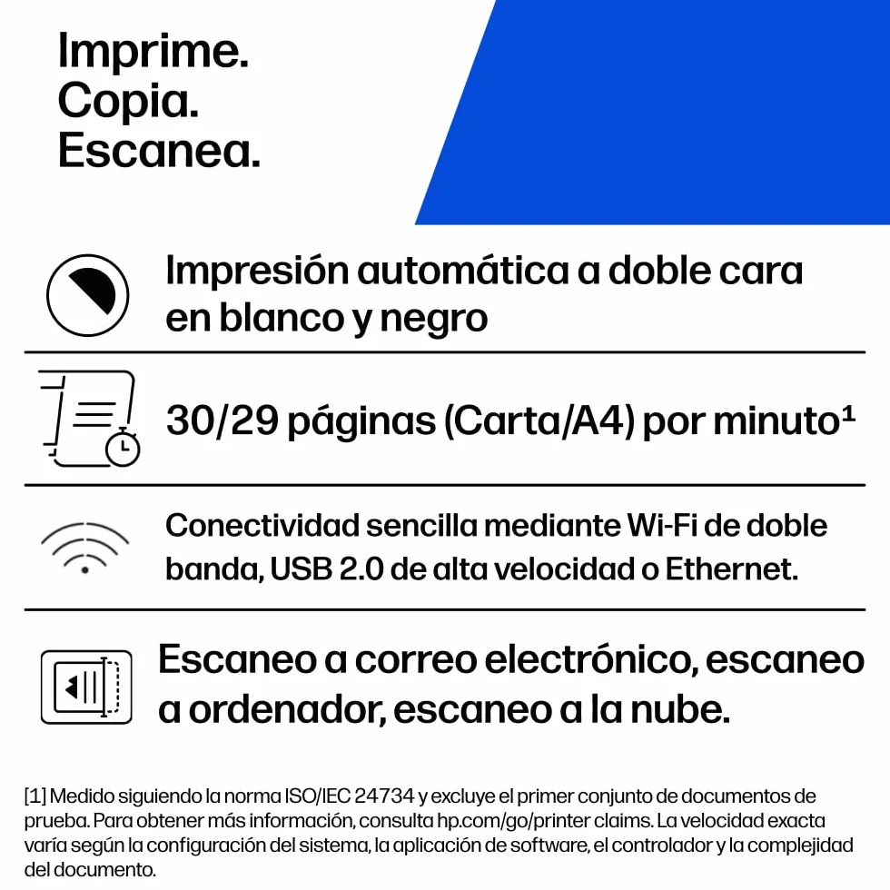 HP LaserJet M234dw Impresora Láser Multifunción Monocromo A4 Doble Cara Automática 29 ppm Wi-Fi Ethernet Blanca Gris