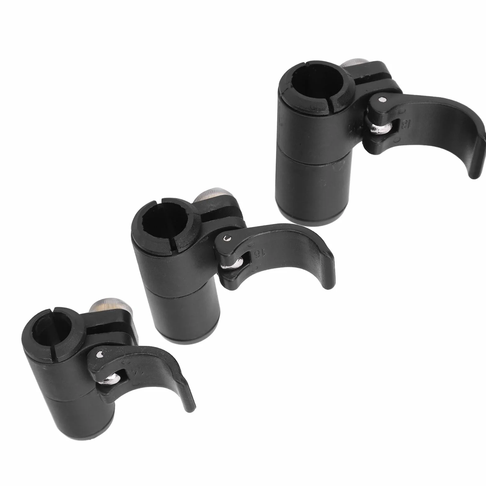 Yosoo Health Gear Clips de Repuesto para Bastón de Trekking, 3 Piezas, Plástico con Bloqueo Rápido, 18 mm, 16 mm, 14 mm