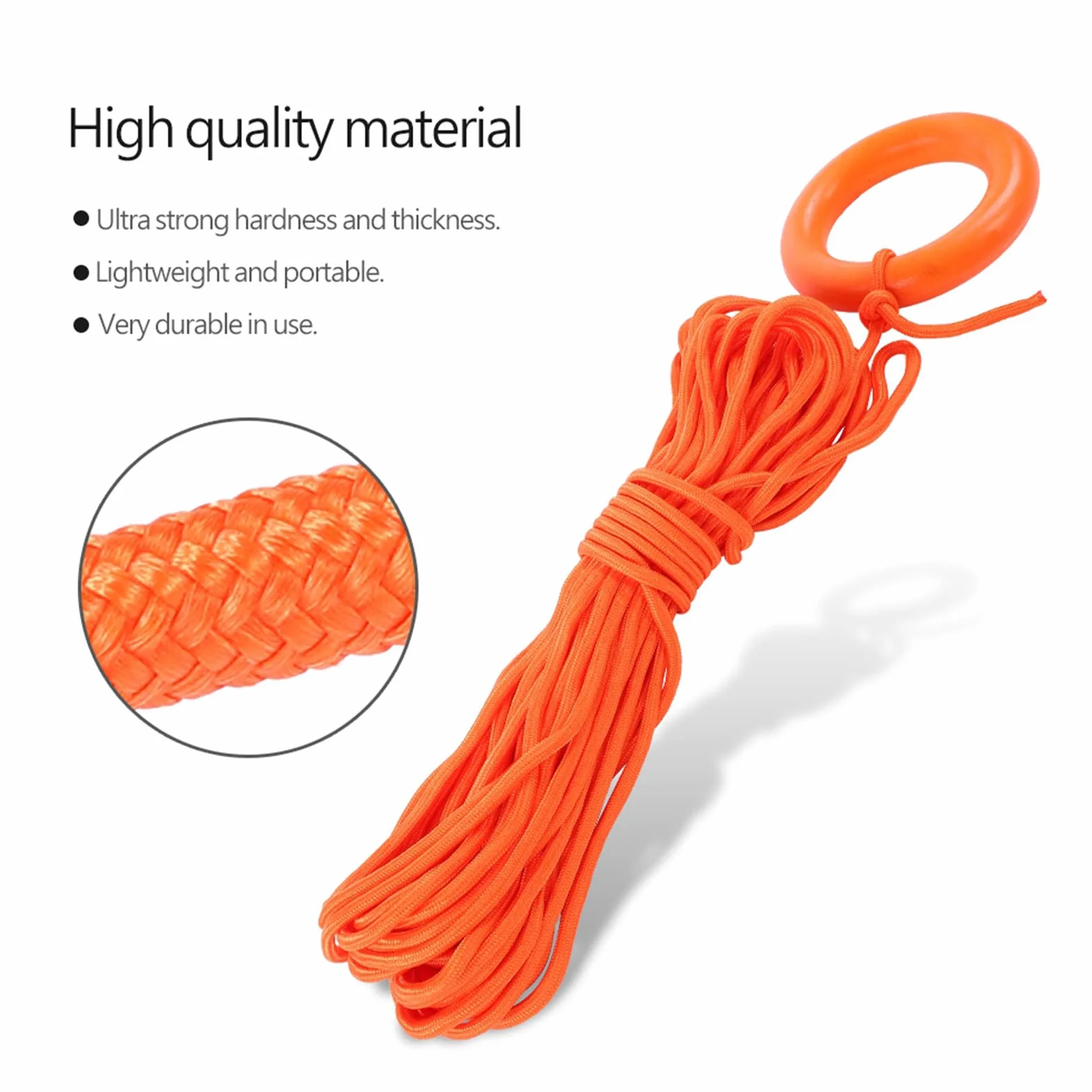 BORDSTRACT Cuerda Salvavidas Flotante 8mm x 30m, Cuerda de Lanzamiento Profesional para Rescate, Buceo Snorkel Deportes Acuáticos