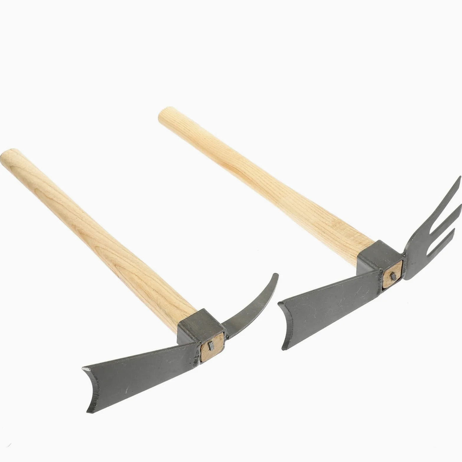 SUPVOX Rastrillo De Cultivador Y Azada Forjada 2 Piezas De Azada Pequeña para Arrancar Mini Azada con Mango De Madera Herramienta De Excavación De Jardín para Jardinería Prospección