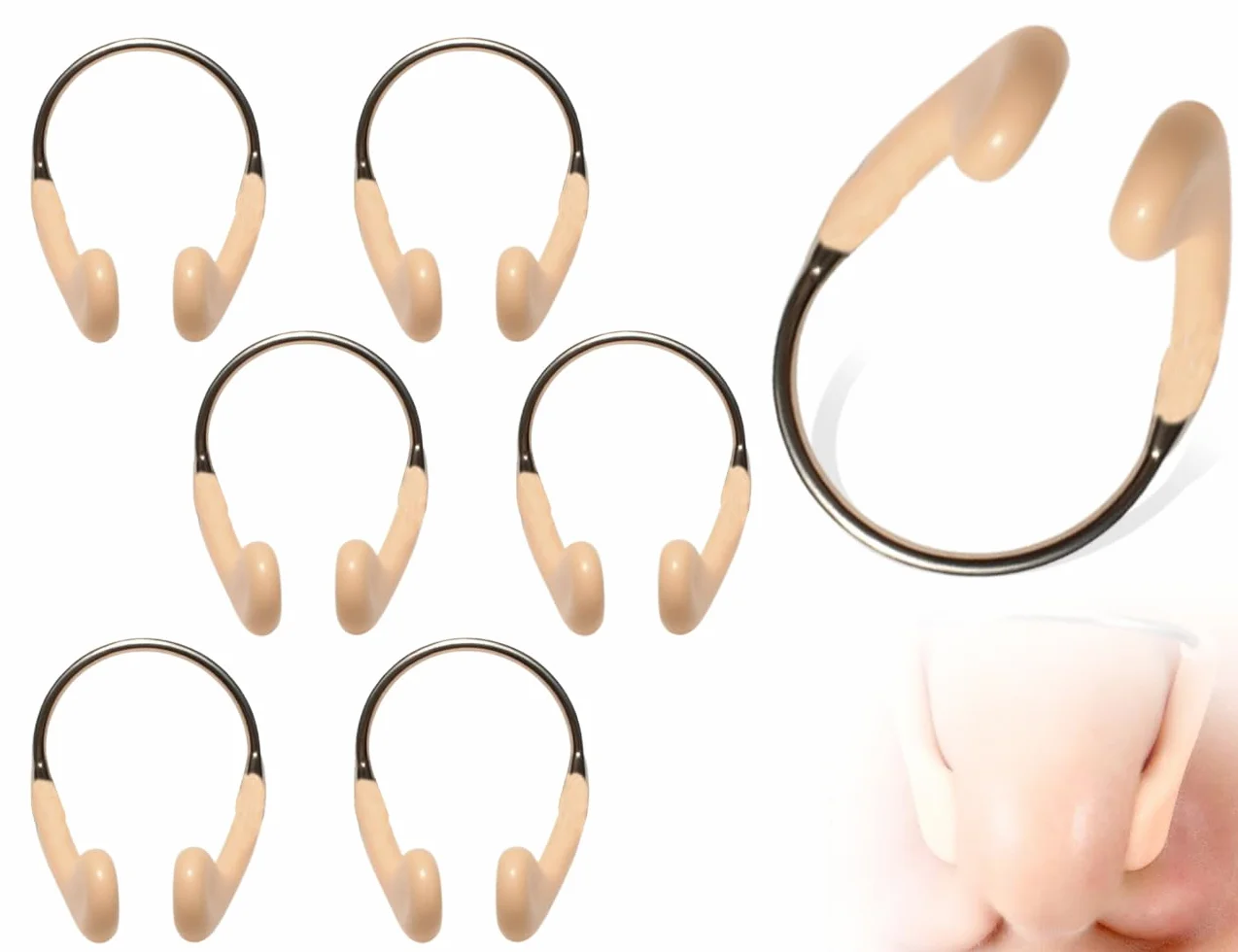 Pinza Nasal de Silicona para Natación, Ajustable para Niños y Adultos