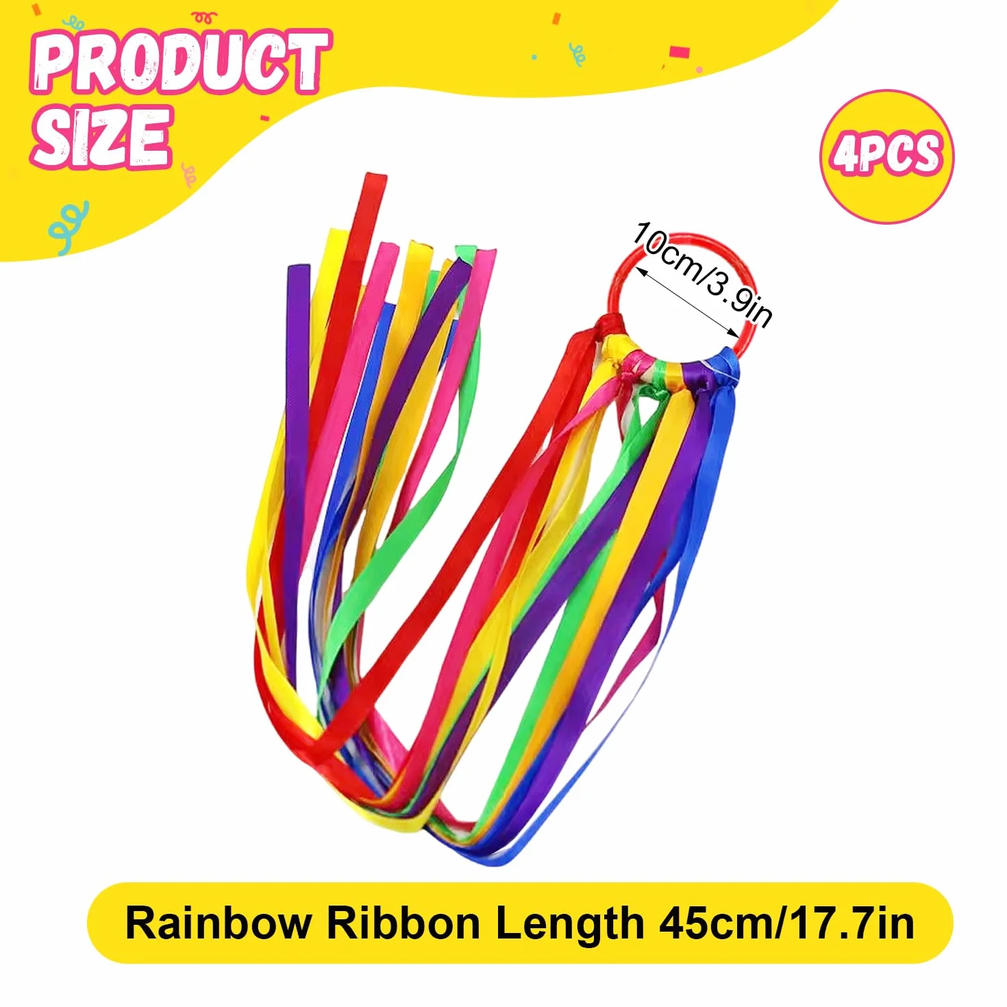 Cinta arco iris 4 piezas para baile gimnasia accesorios juguete niño regalo