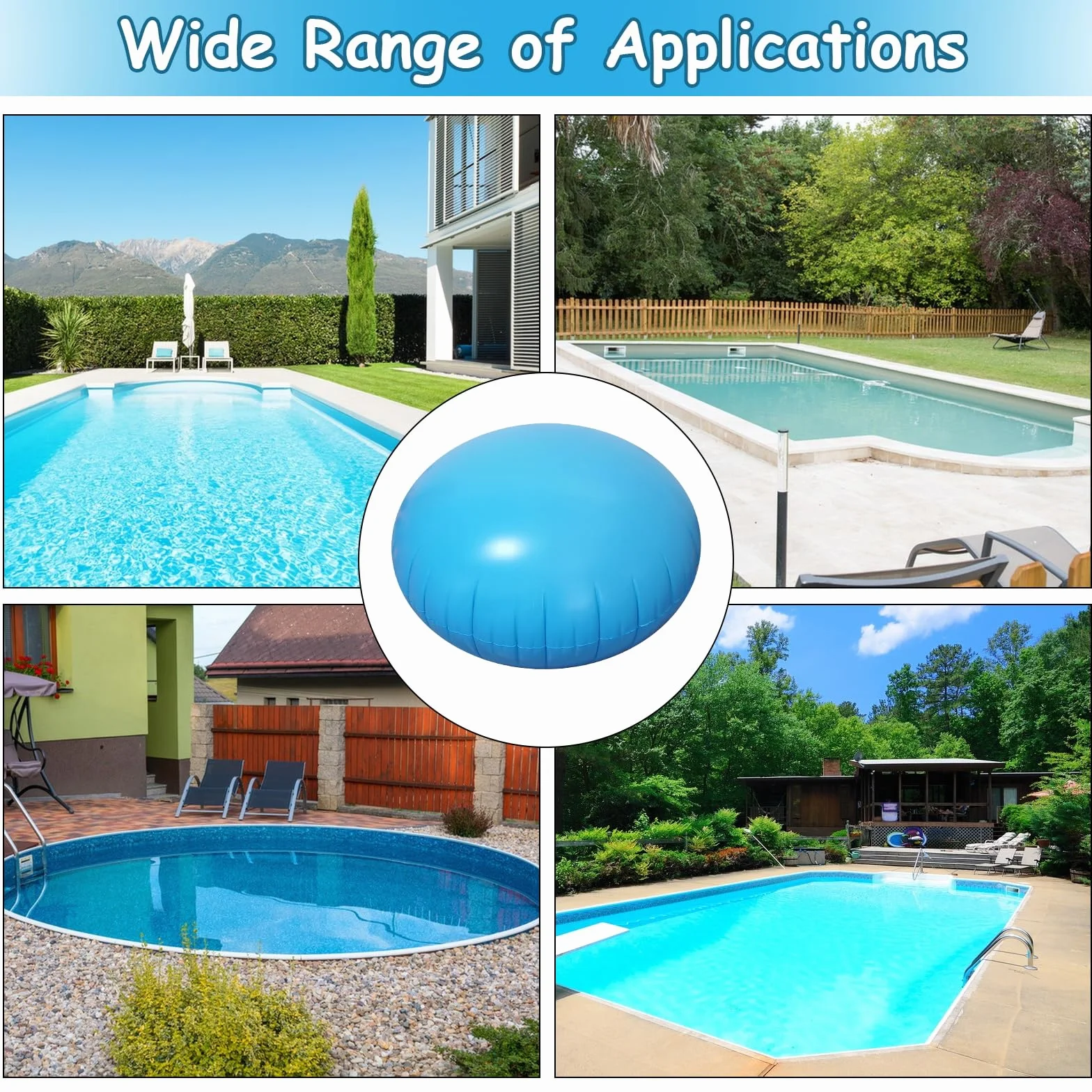 Cojín de Piscina de Invierno, XXL 120 x 120 cm Cojín de Aire para Piscina Cojín de Invierno para Piscina Inflable, Cojín de Piscina Cojín de Aire para Cubierta de Piscina
