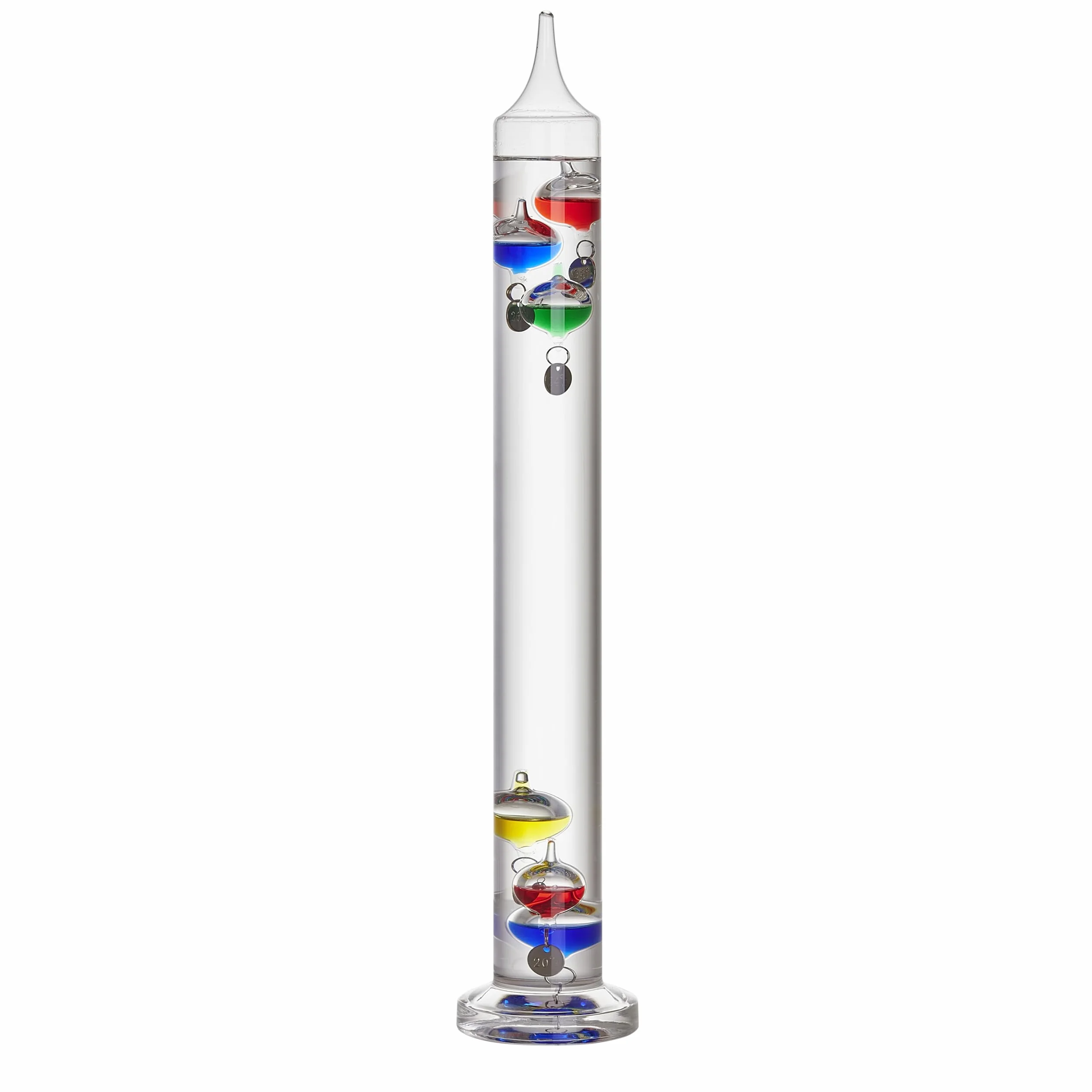 TFA Dostmann Termómetro analógico de cristal Galileo Galilei, 18.1019, termómetro líquido, 44 cm, medición de temperatura interior, fácil lectura, marcas de temperatura plateadas, objeto decorativo,