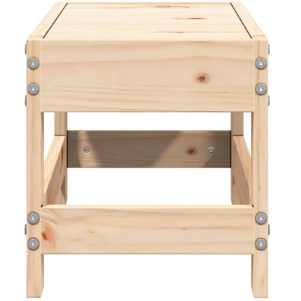 vidaXL Taburete de Jardín Reposapiés Otomana Mesa de Centro Madera Maciza de Pino