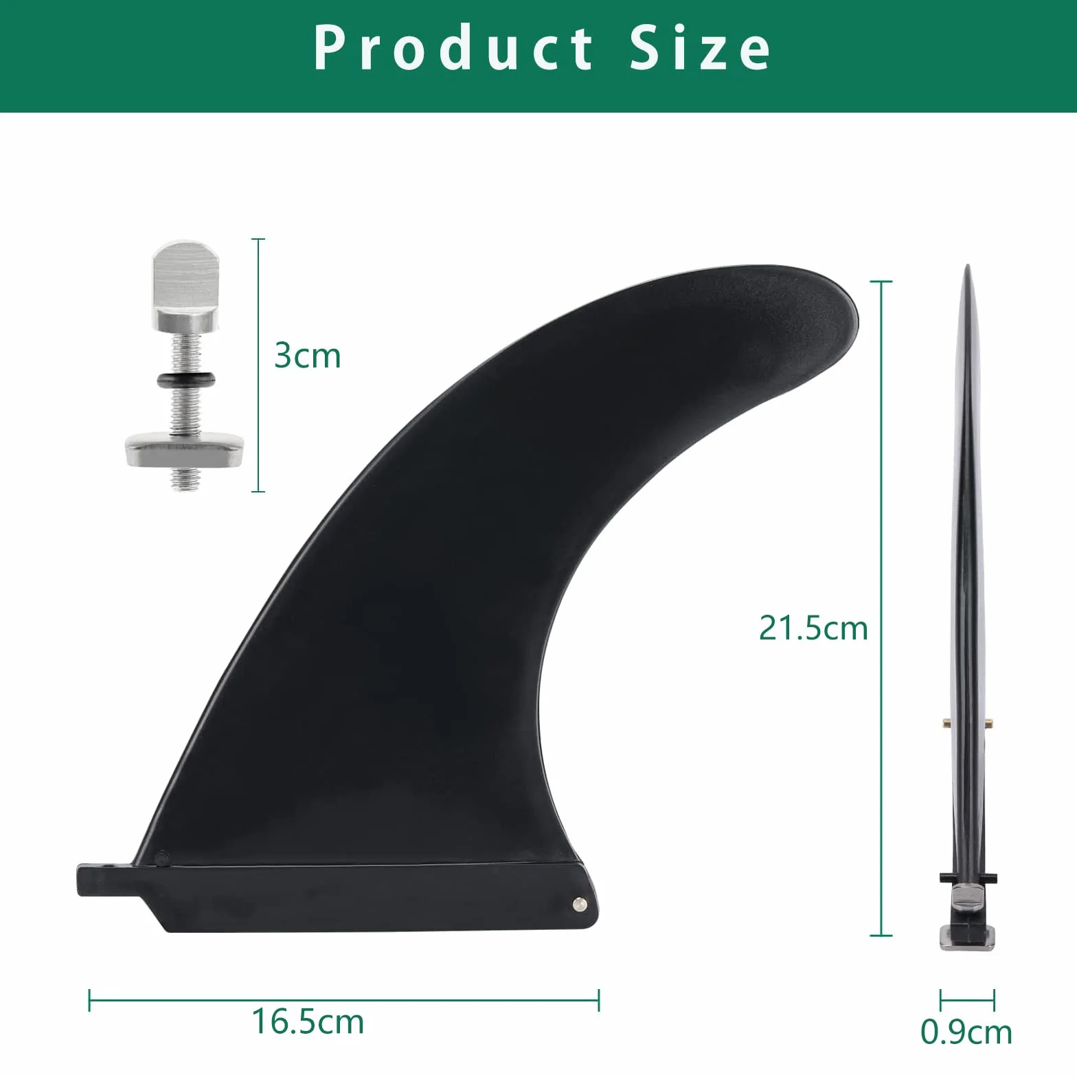 Aleta de Tabla de Surf Universal Removible con Tornillos para Longboard, SUP, Kayak